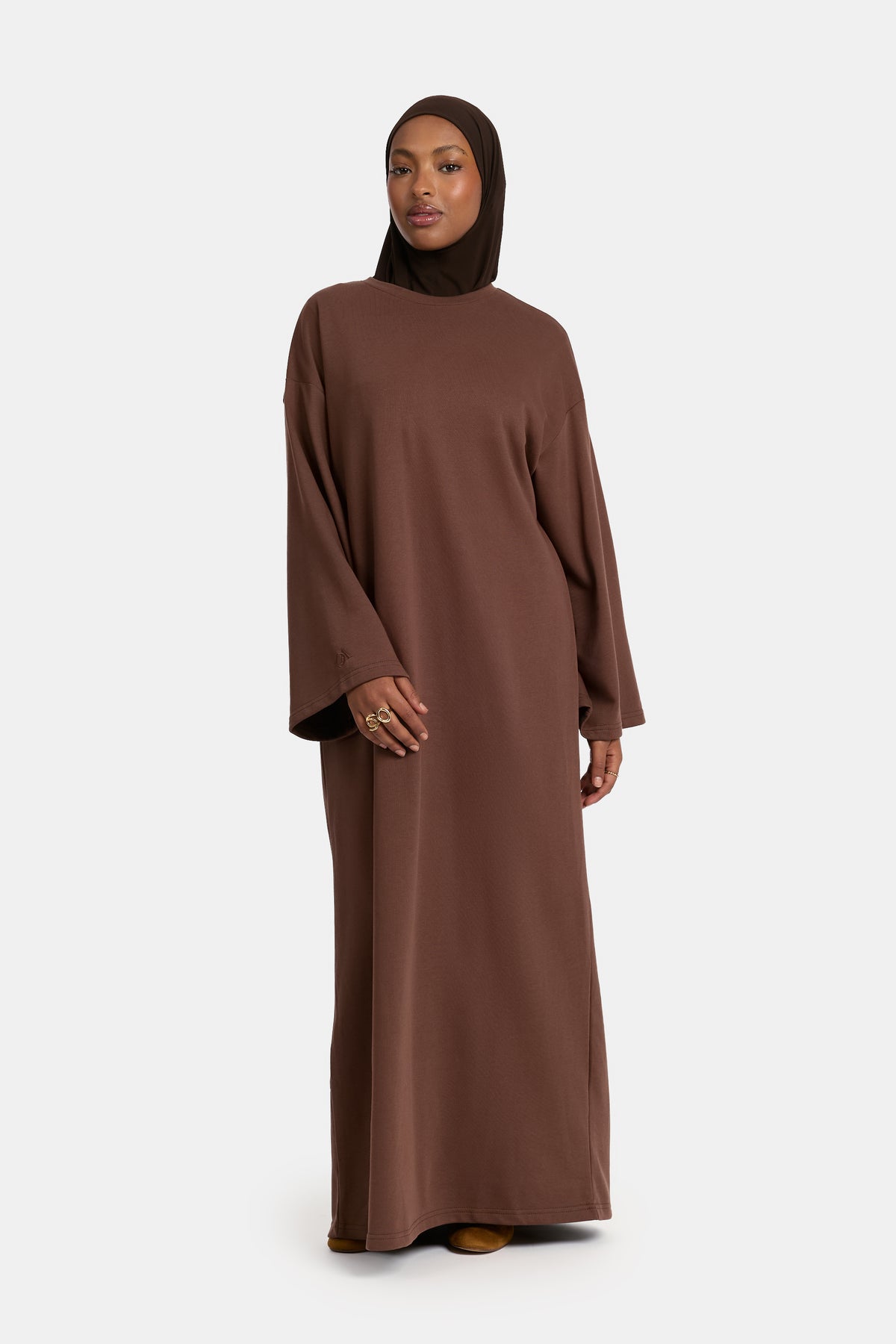 Bequeme Abaya Dunkelbraun (Baumwolle)