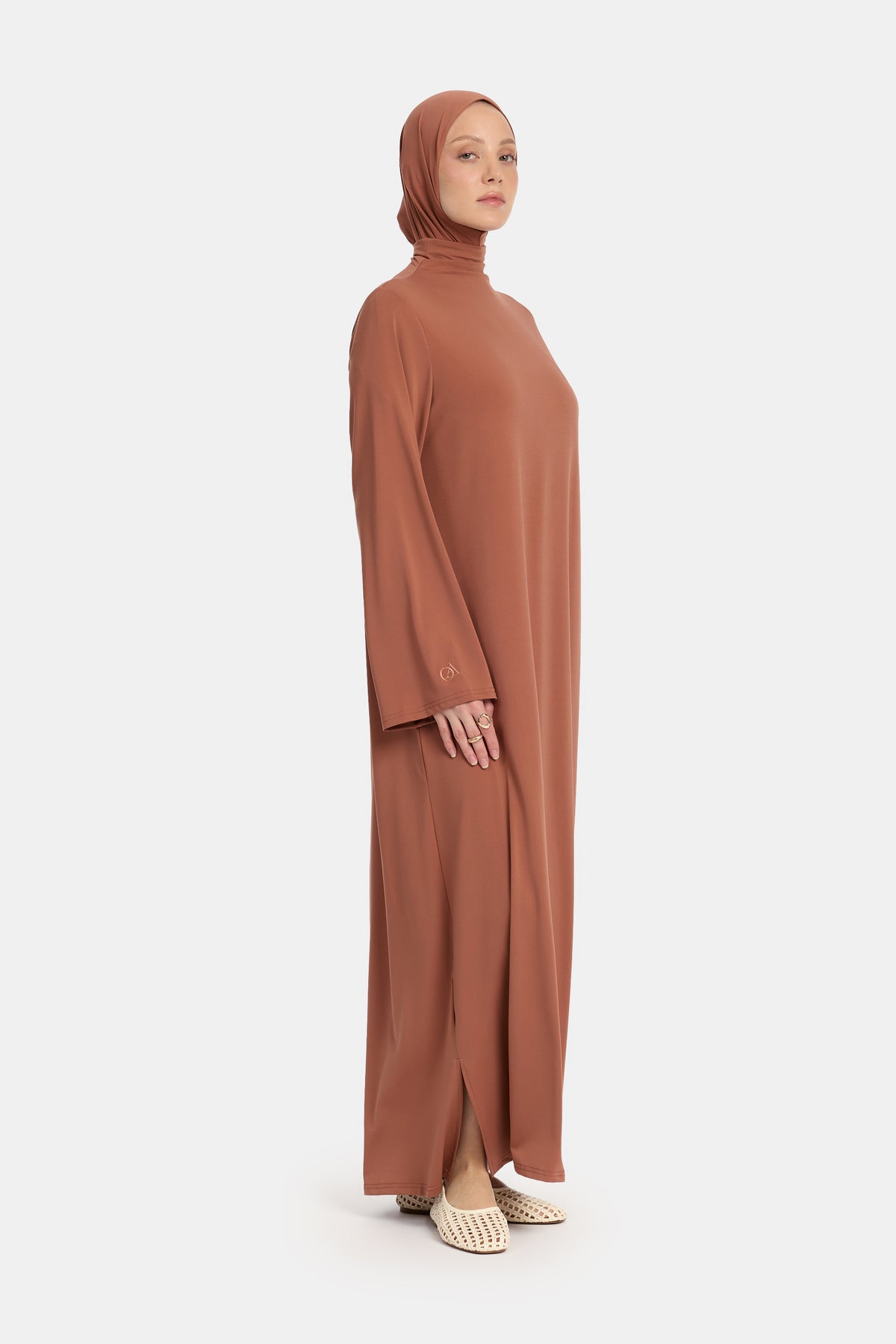 Abaya en jersey premium argile brûlée