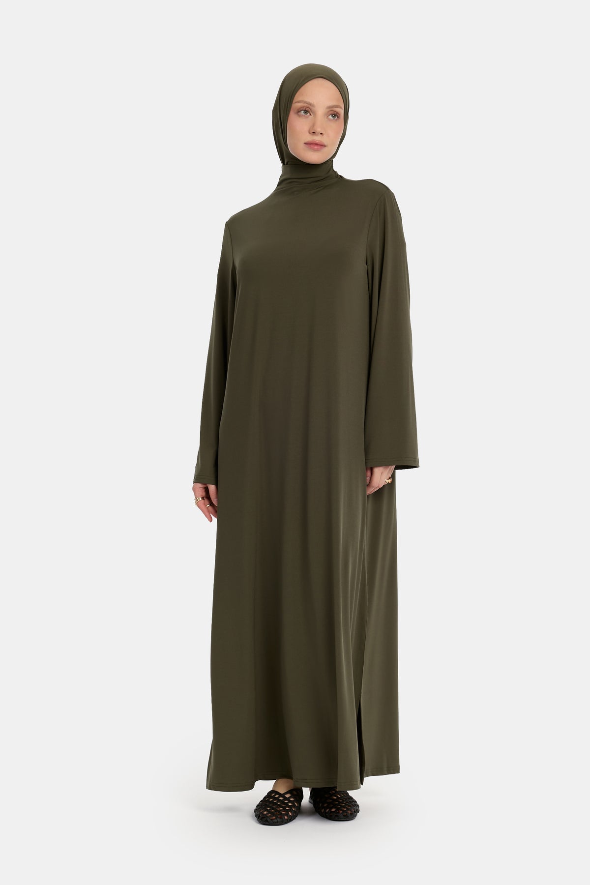 Abaya en jersey premium Olive Brûlée