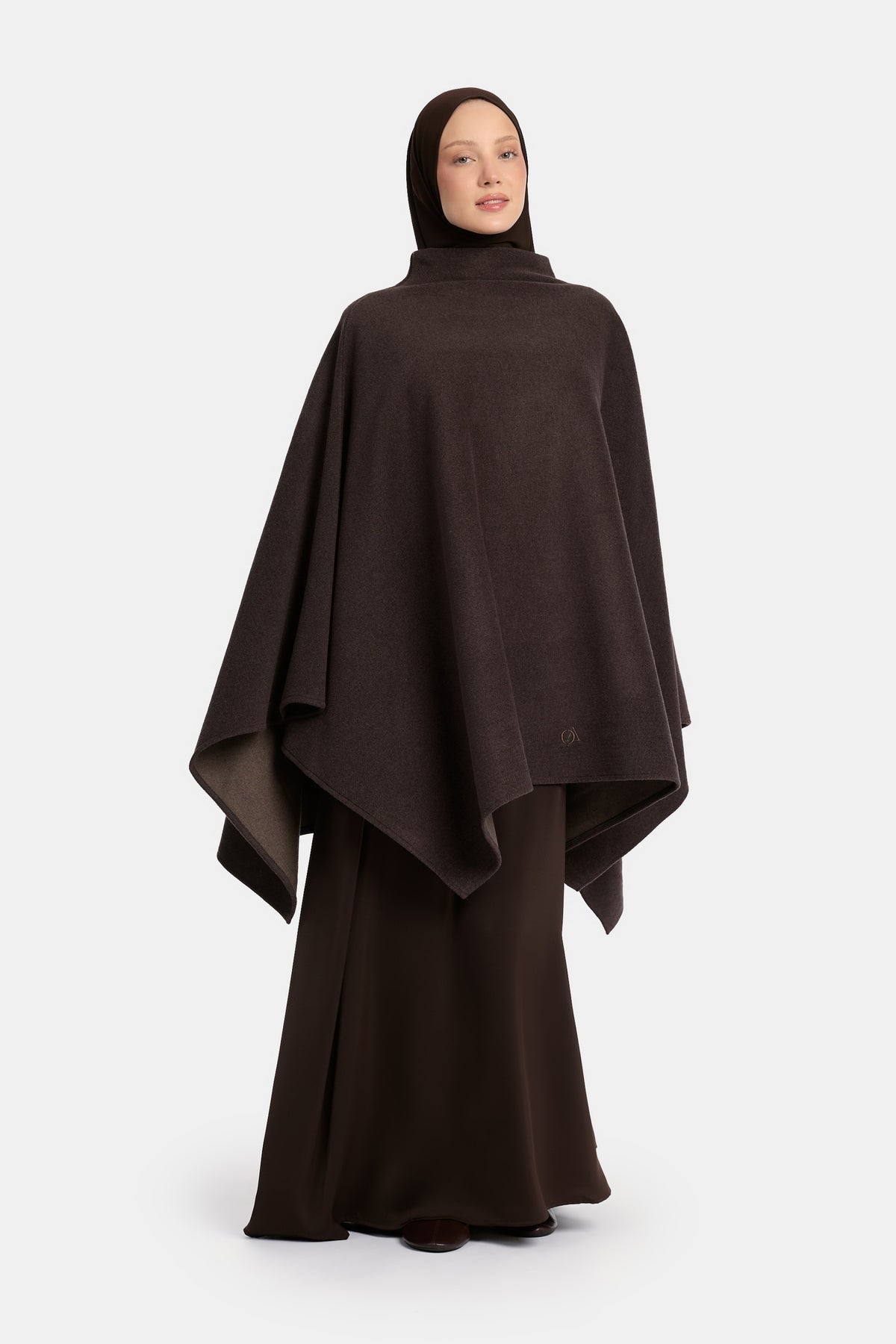 Poncho marron foncé
