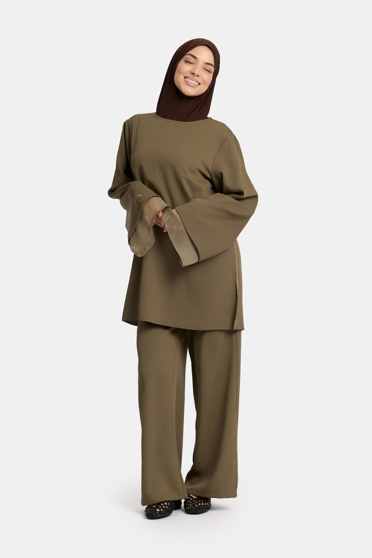 Double sleeve twinset Burnt Olive