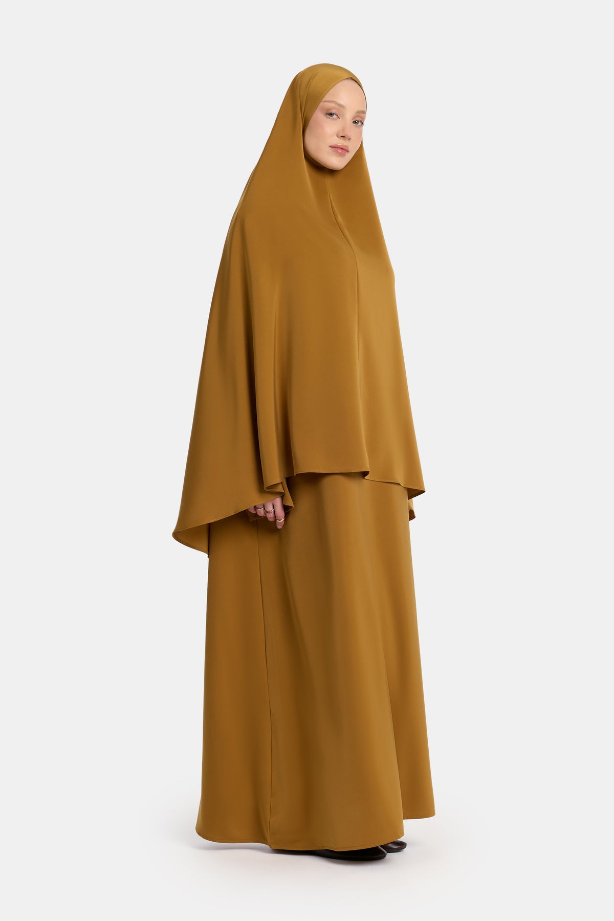 Satin Basic Khimar Honig Oliv
