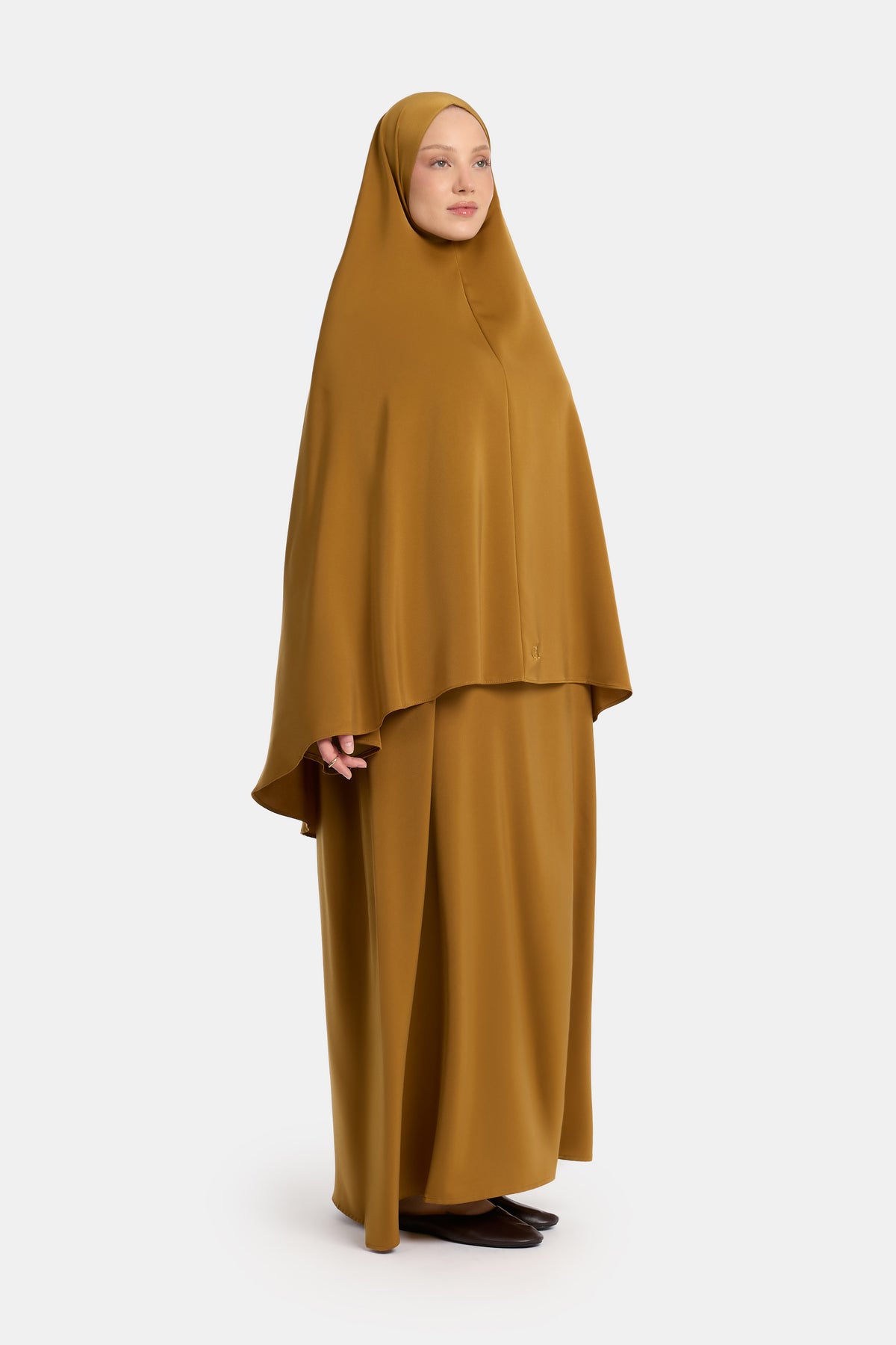 Satin Basic Khimar Honig Oliv