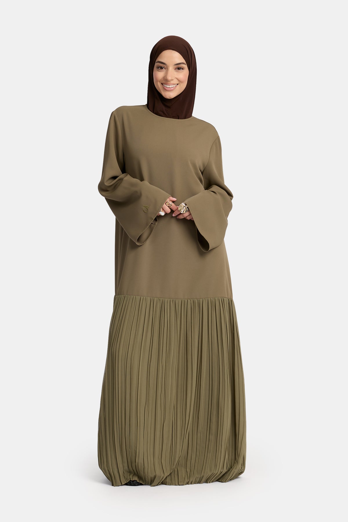 Pleat skirt abaya Burnt Olive