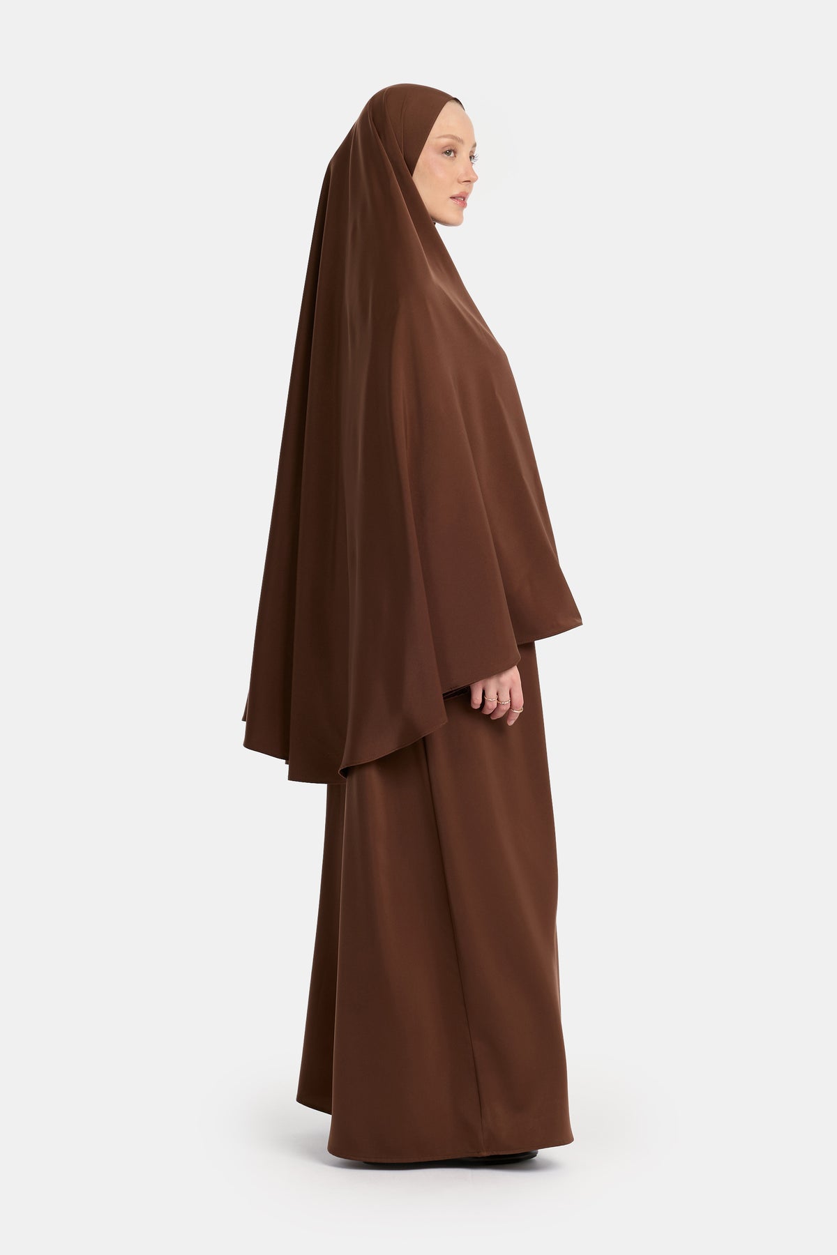 Satin Basic Khimar Braun