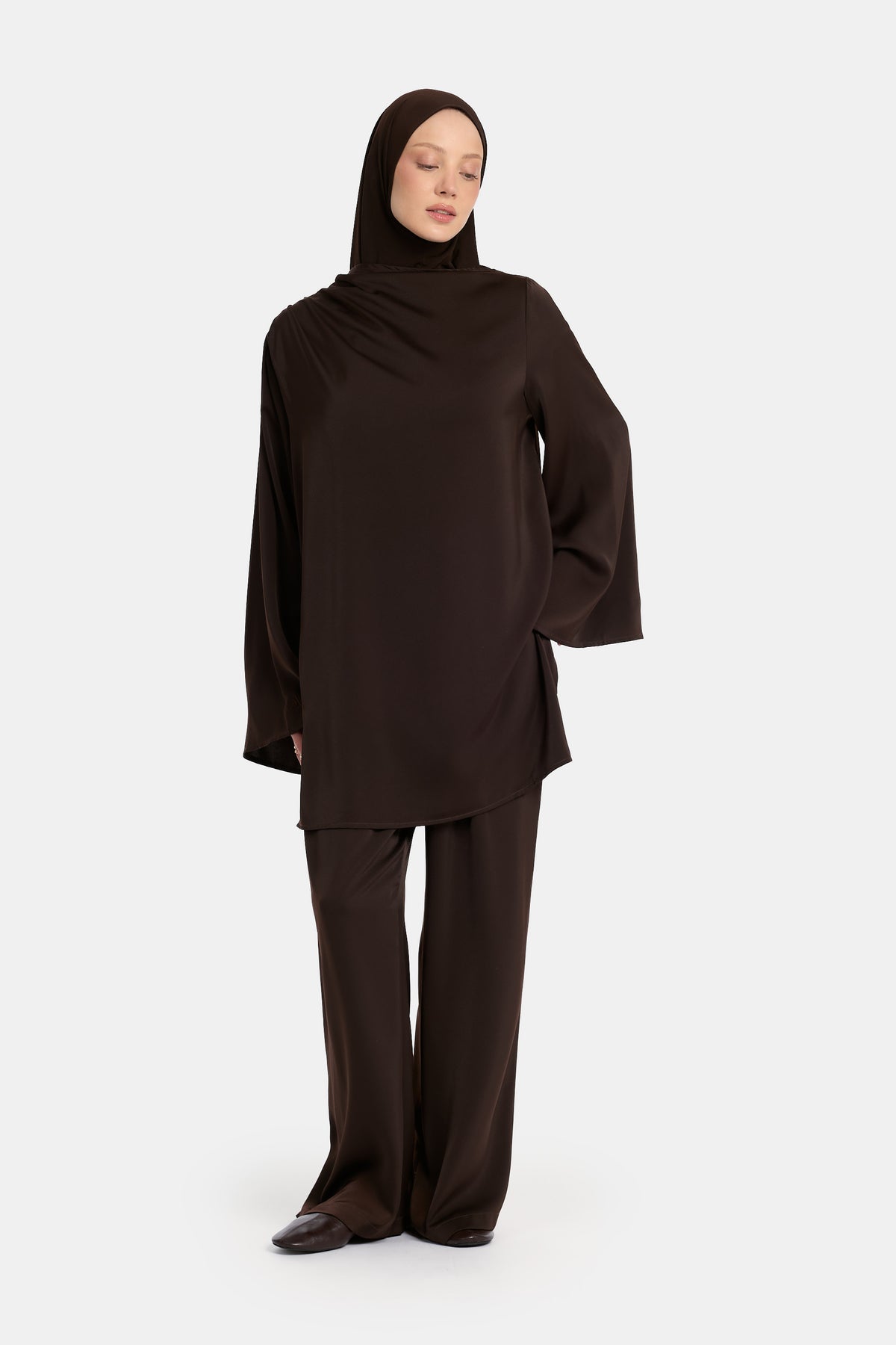 Asymmetrisches Twinset Deep Brown