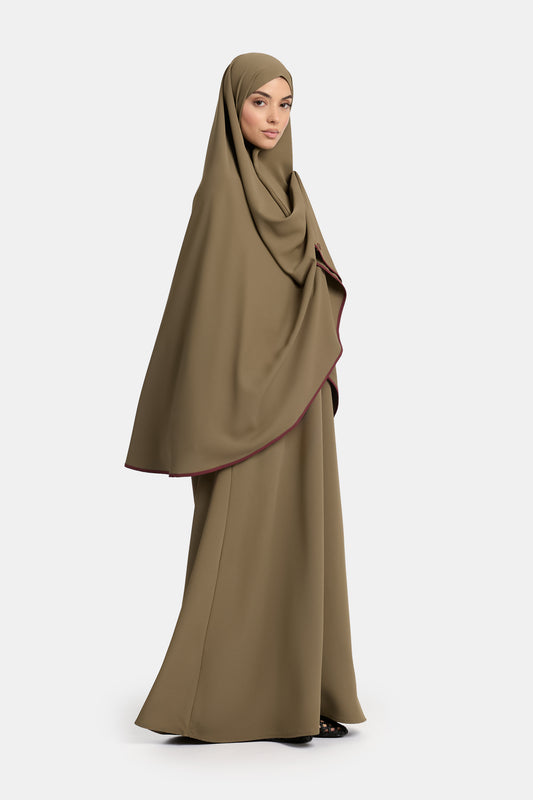 Magnet Abaya und Khimar Set Burnt Olive