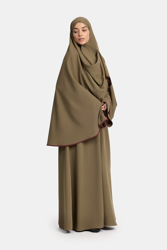 Magnet Abaya und Khimar Set Burnt Olive