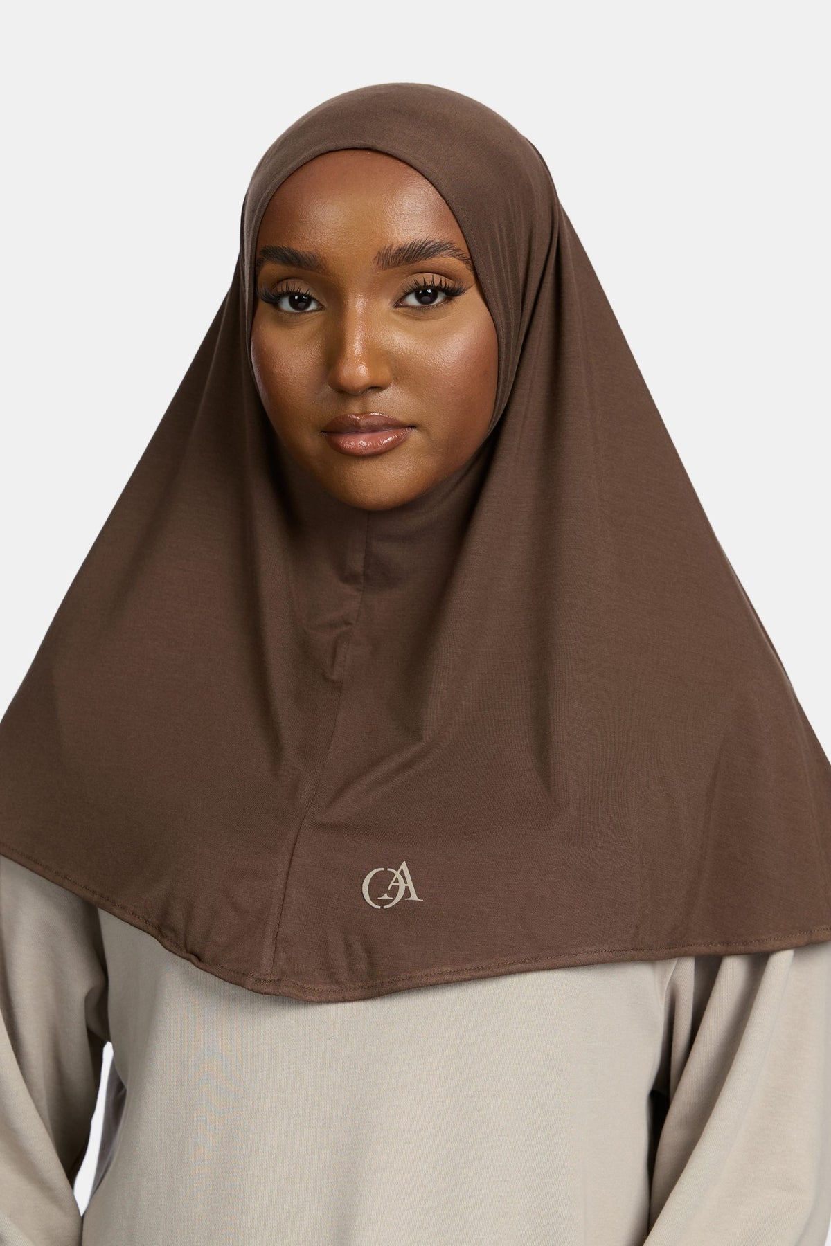 Bamboo jersey hijab Cacao
