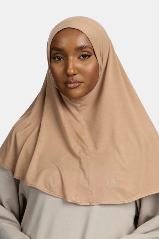 Bamboo jersey hijab Cappuccino