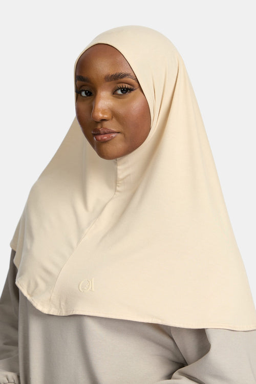 Bamboo jersey hijab Ecru