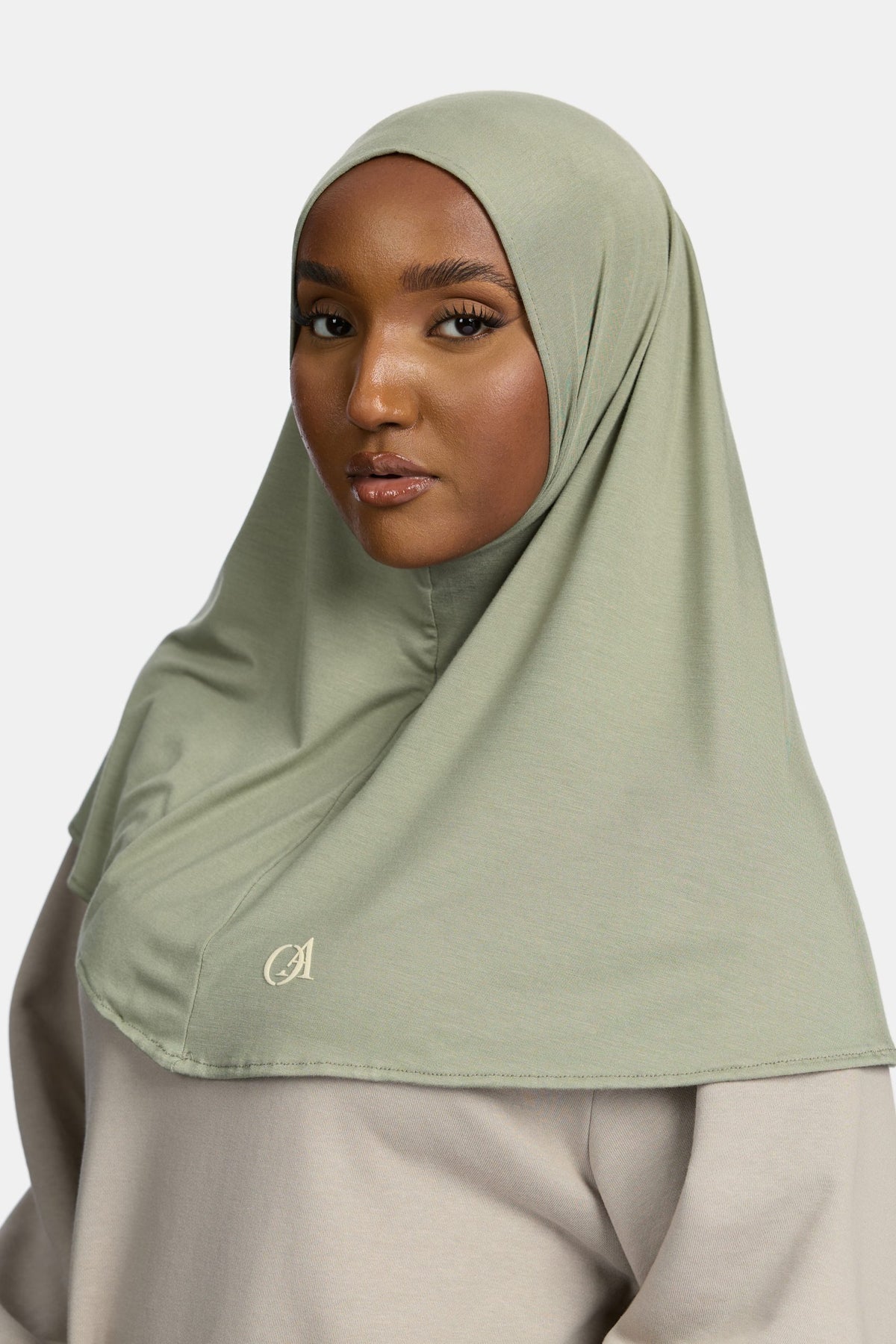Bamboo jersey hijab Soft Sage