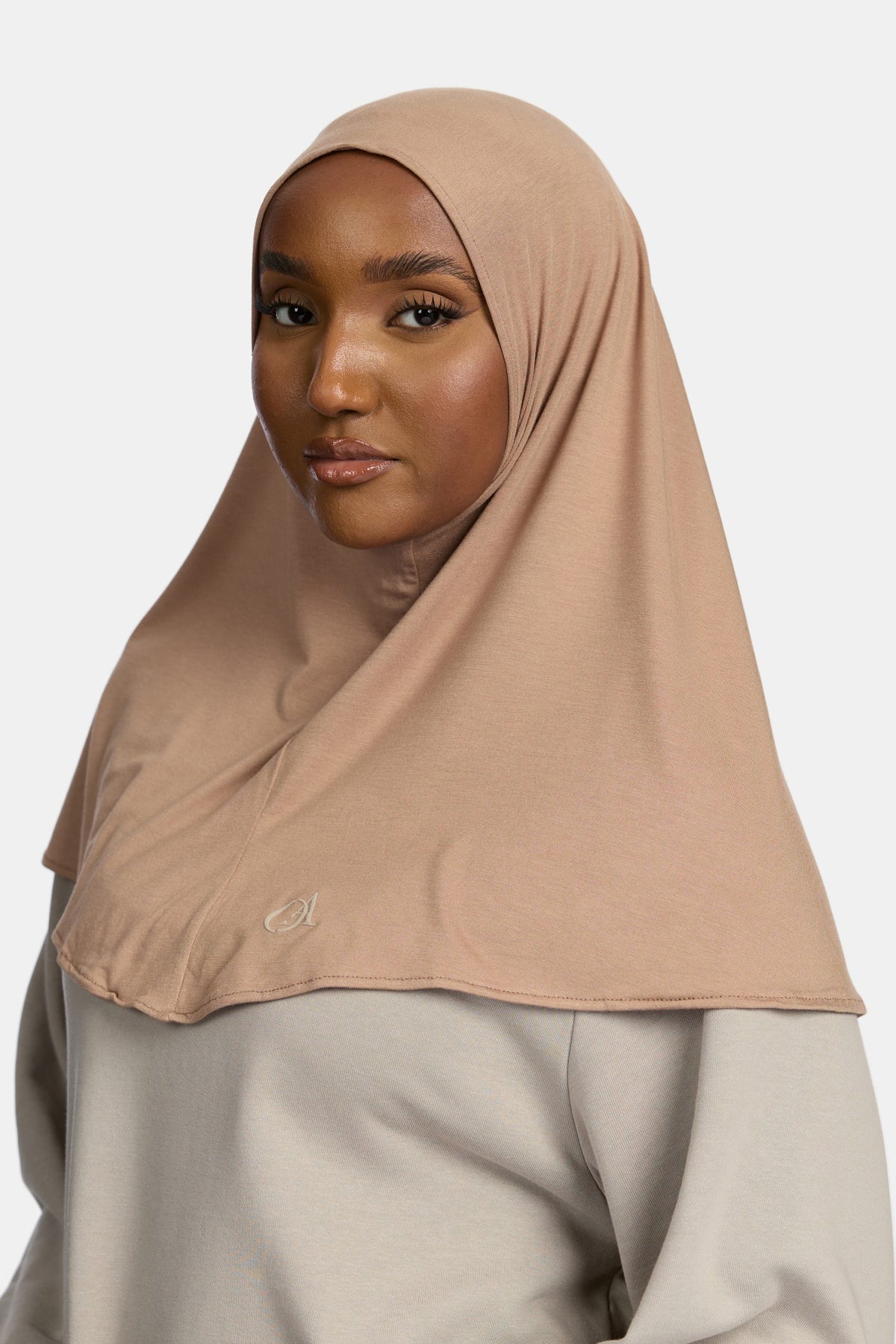 Bamboo jersey hijab Wood