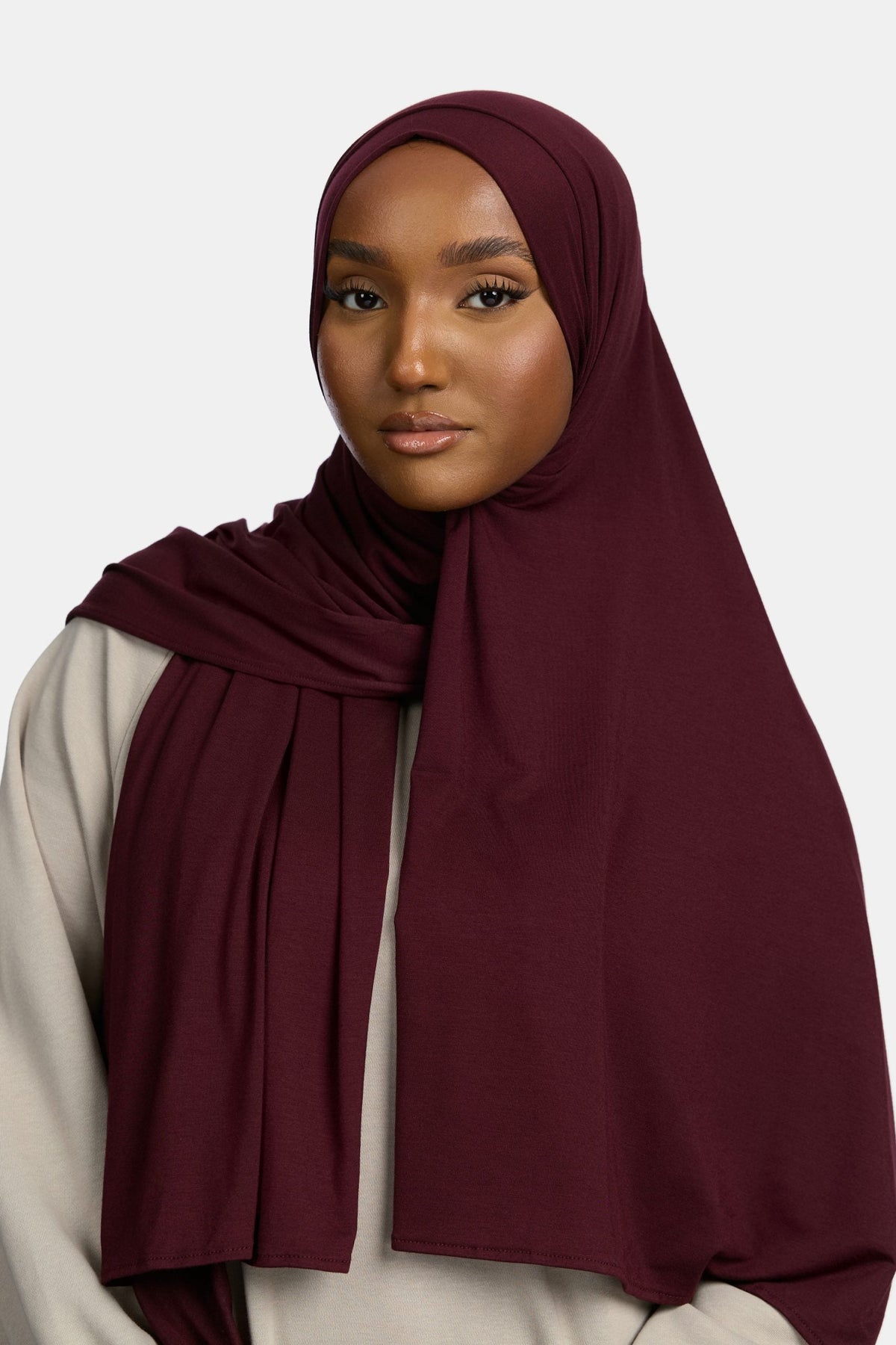Bamboo jersey scarf Brown Purple
