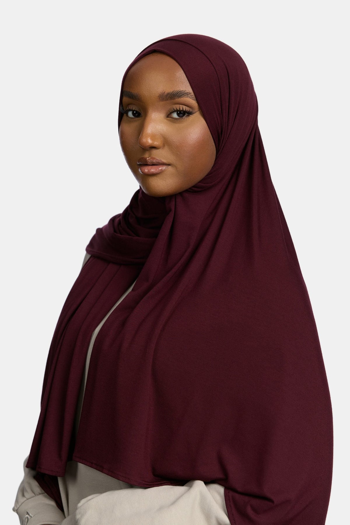 Bamboo jersey scarf Brown Purple