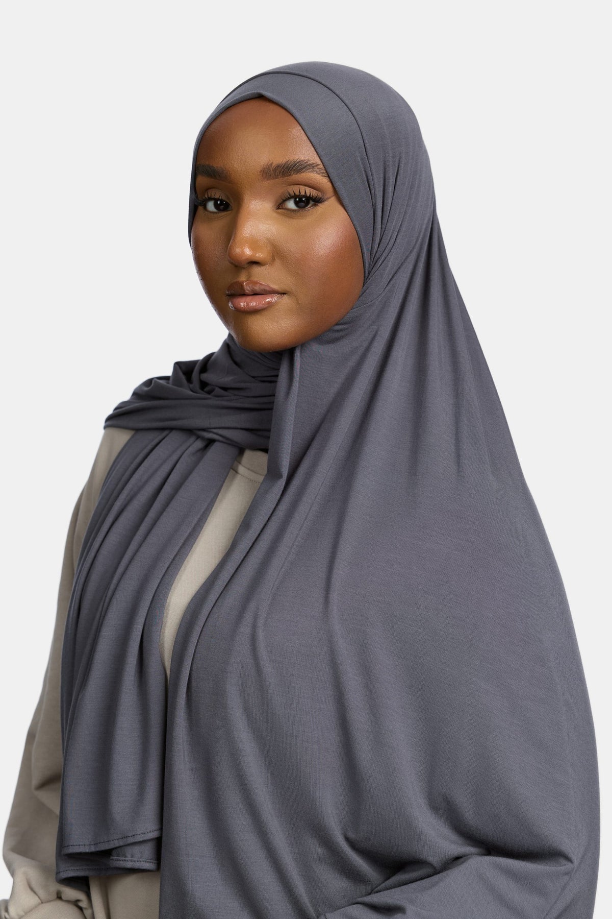 Bamboo jersey scarf Charcoal Blue