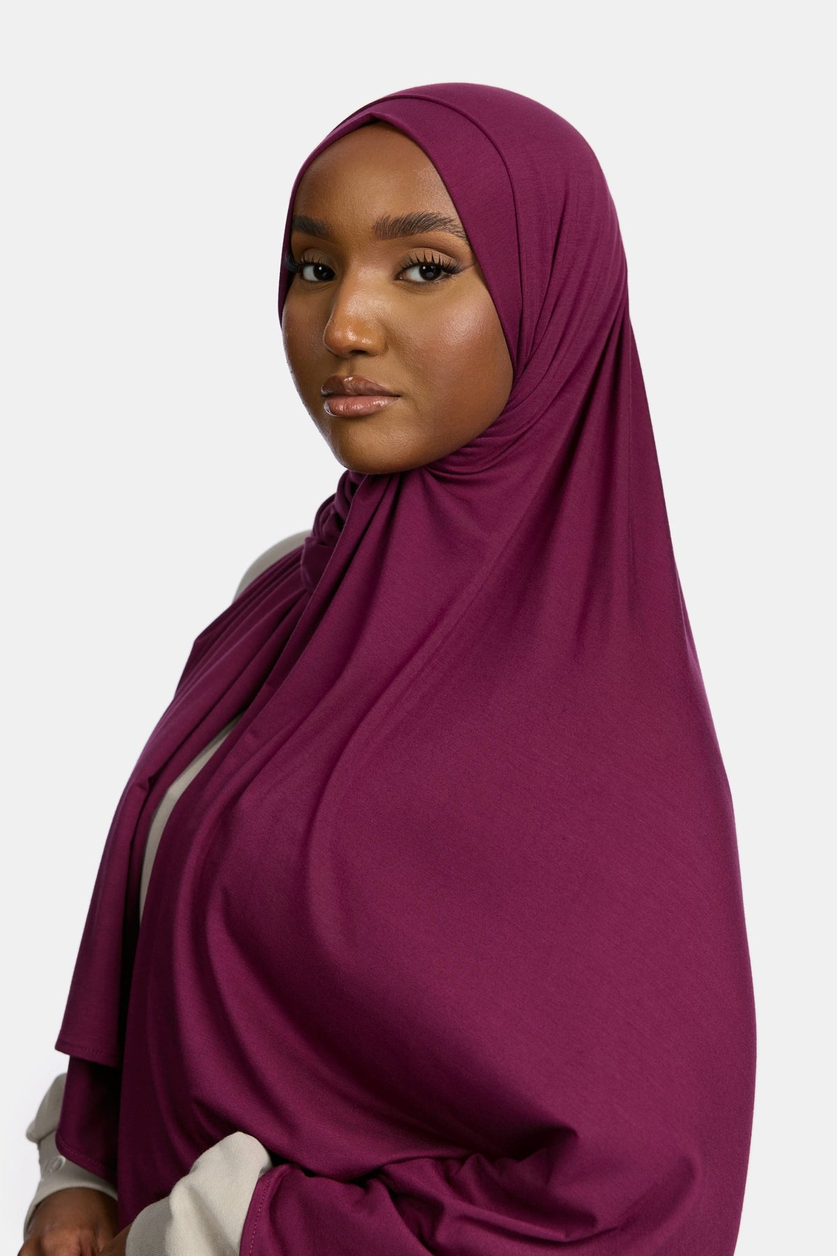 Bamboo jersey scarf Egg Plant