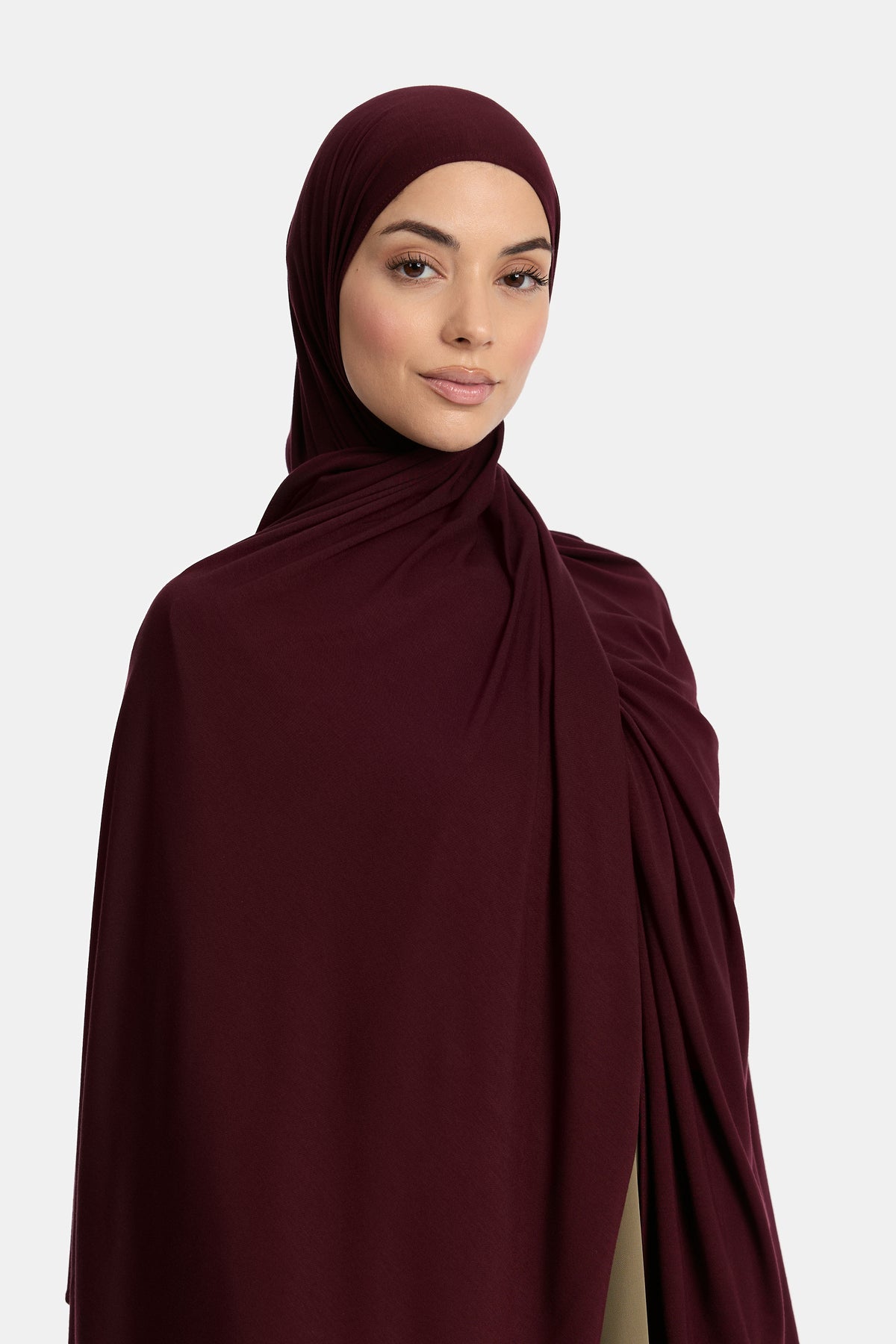 Bambus-Jersey-Schal Braun Violett