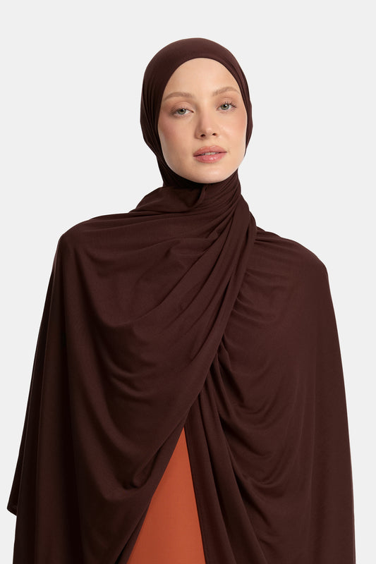 Bamboo jersey scarf Espresso
