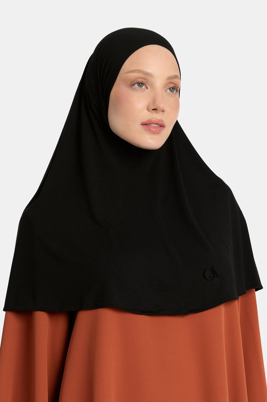 Bambus-Jersey-Hijab Schwarz