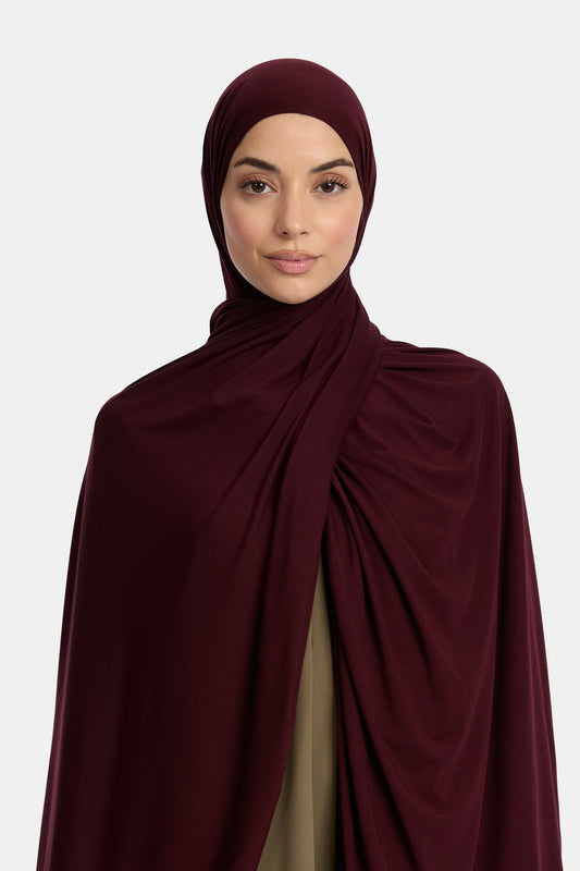 Bambus-Jersey-Schal Braun Violett