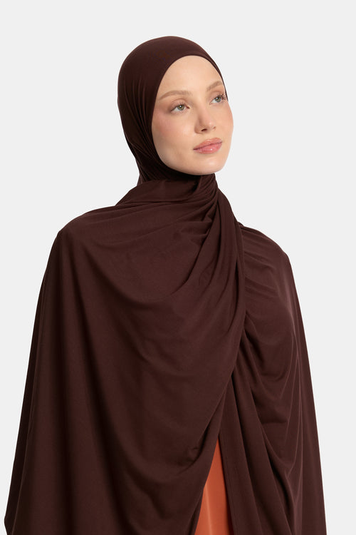 Bamboo jersey scarf Espresso