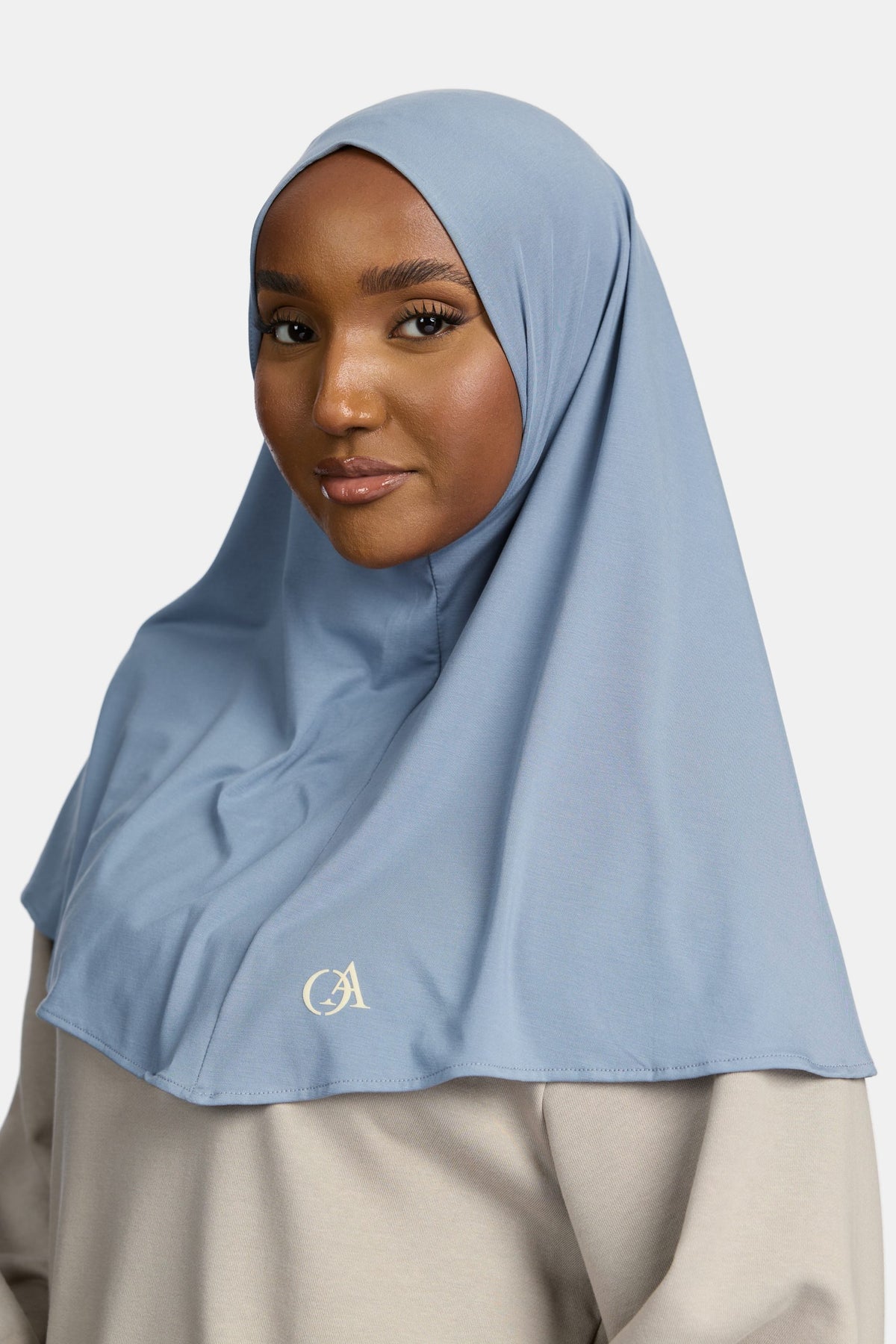 Breathable jersey hijab Aqua Blue