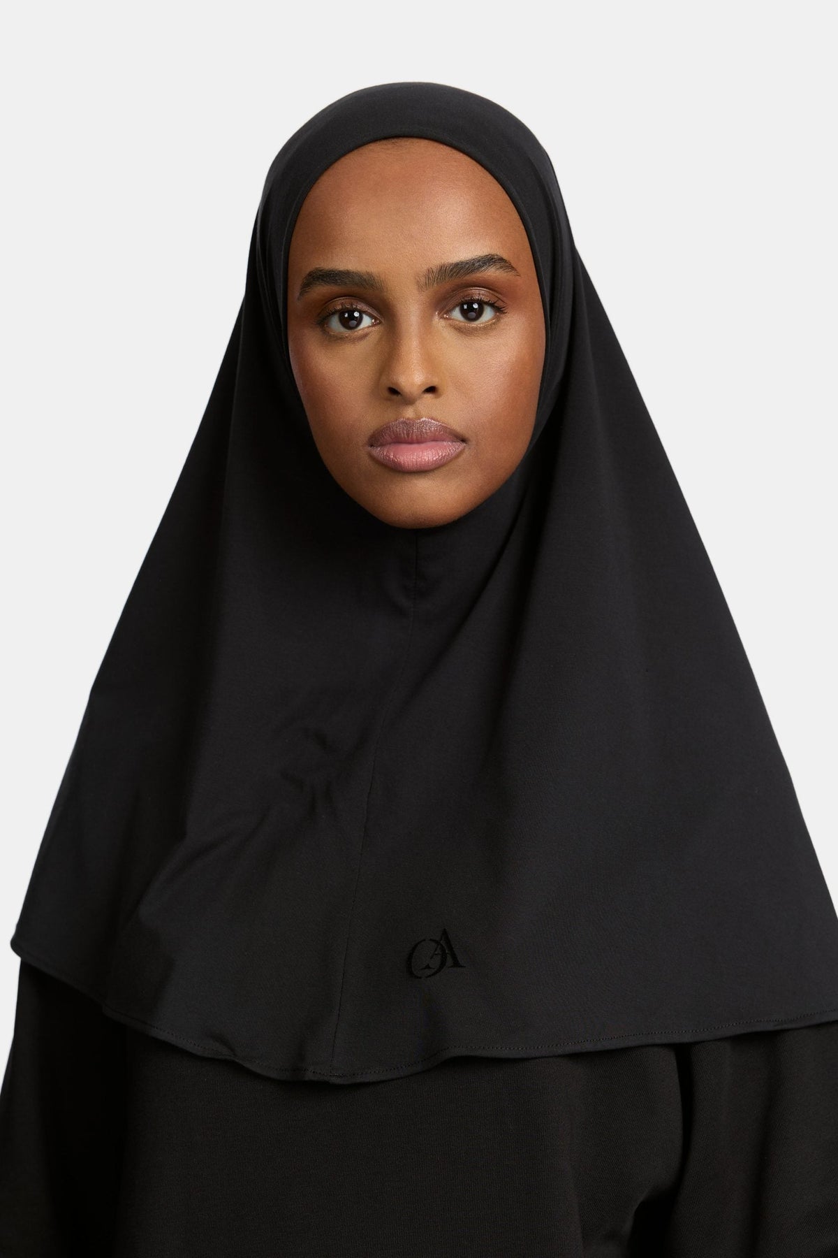 Breathable jersey hijab Black