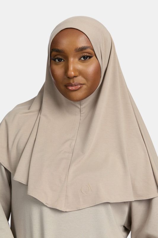 Breathable jersey hijab Foam Taupe