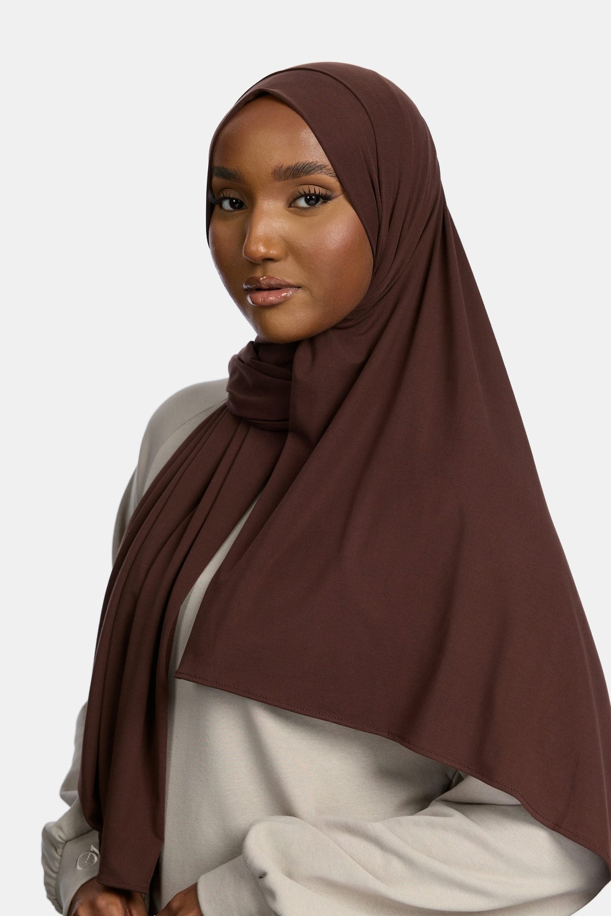 Breathable jersey scarf Chocolate