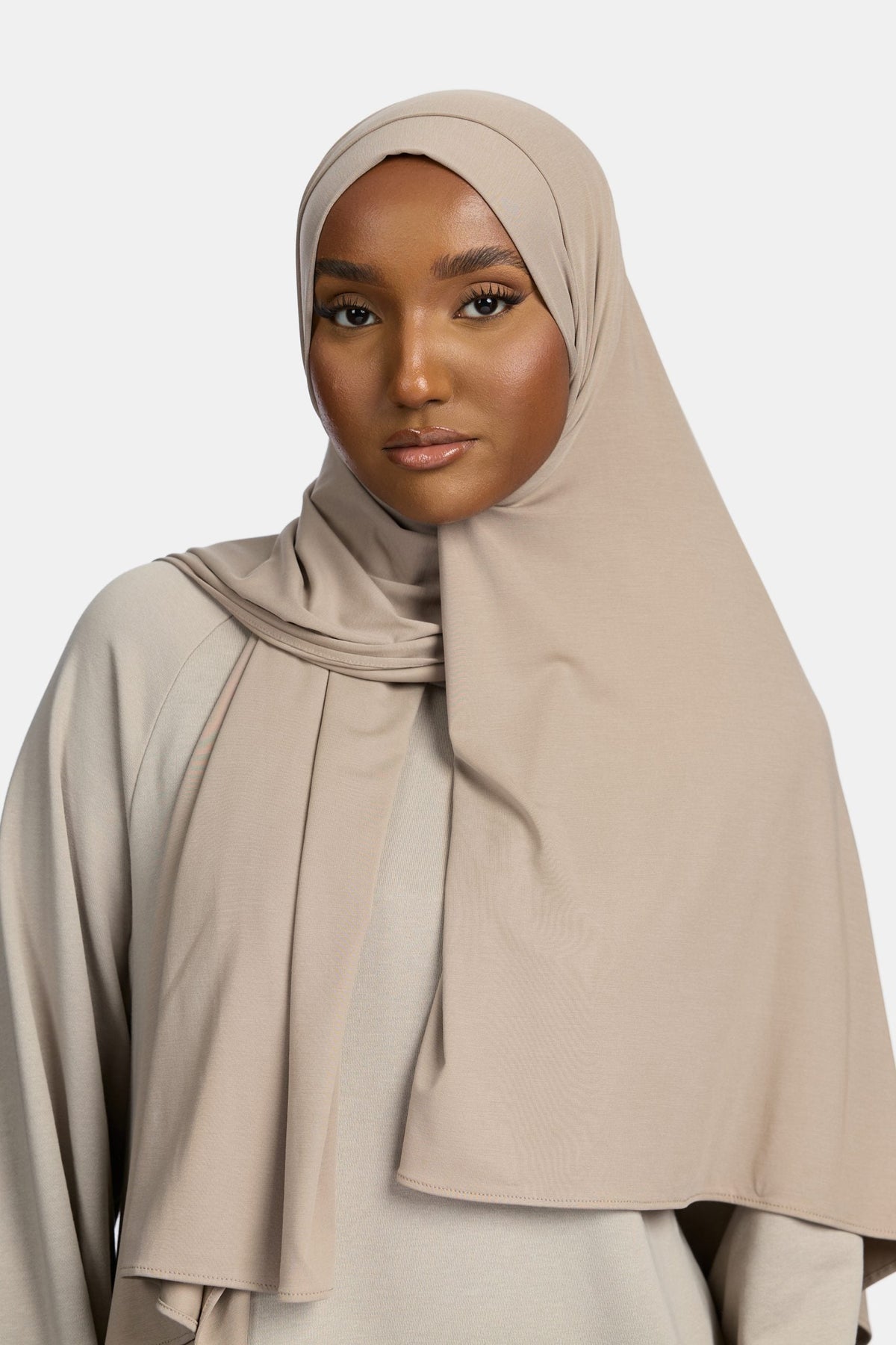 Breathable jersey scarf Foam Taupe