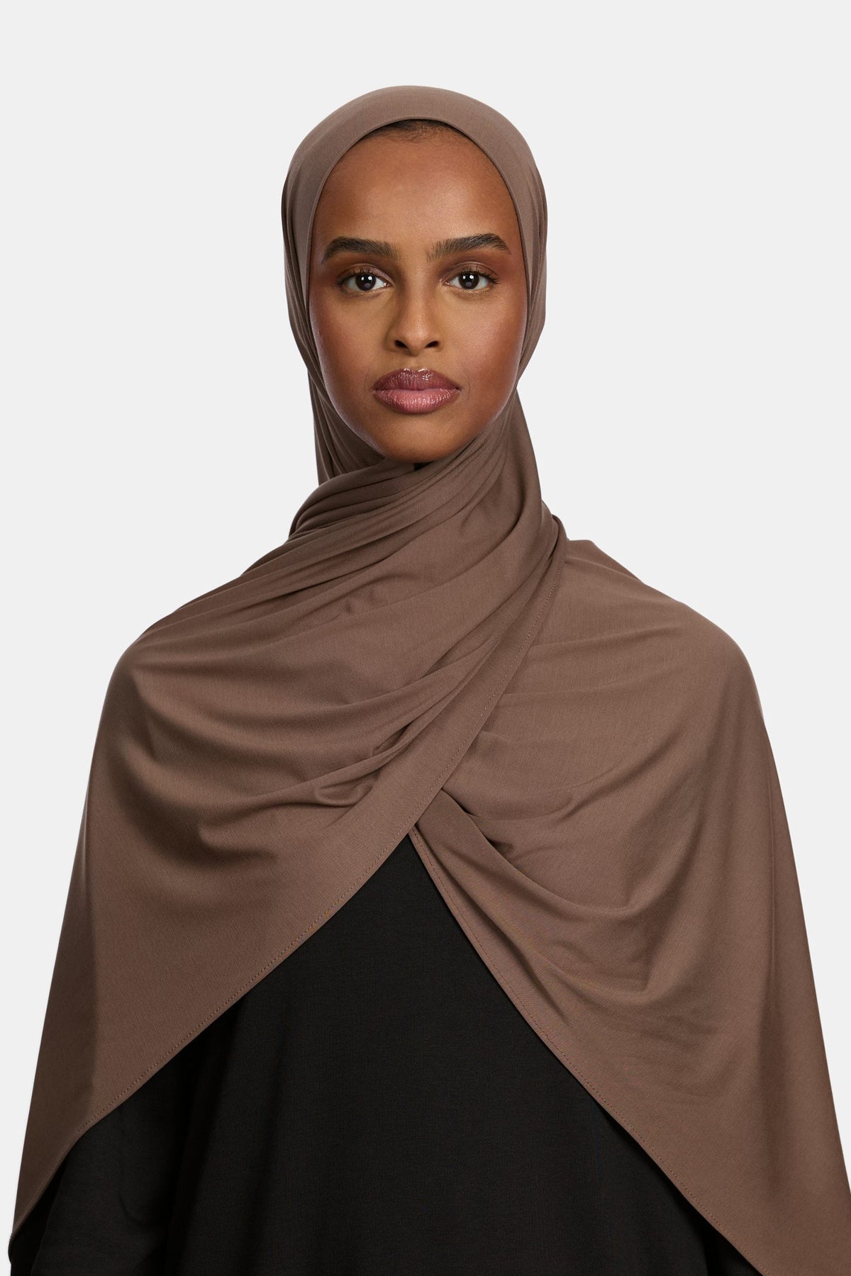 Breathable jersey scarf Hazel Brown