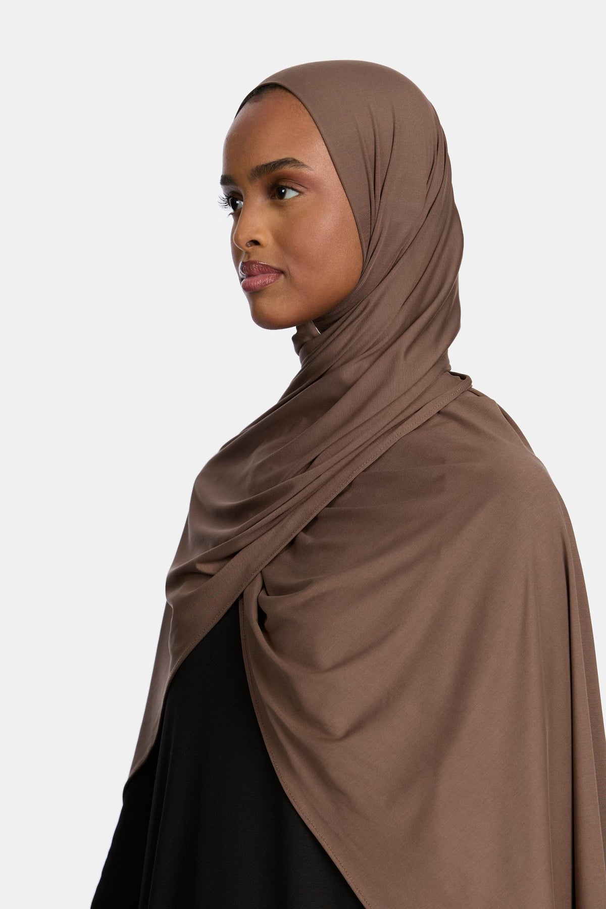 Breathable jersey scarf Hazel Brown
