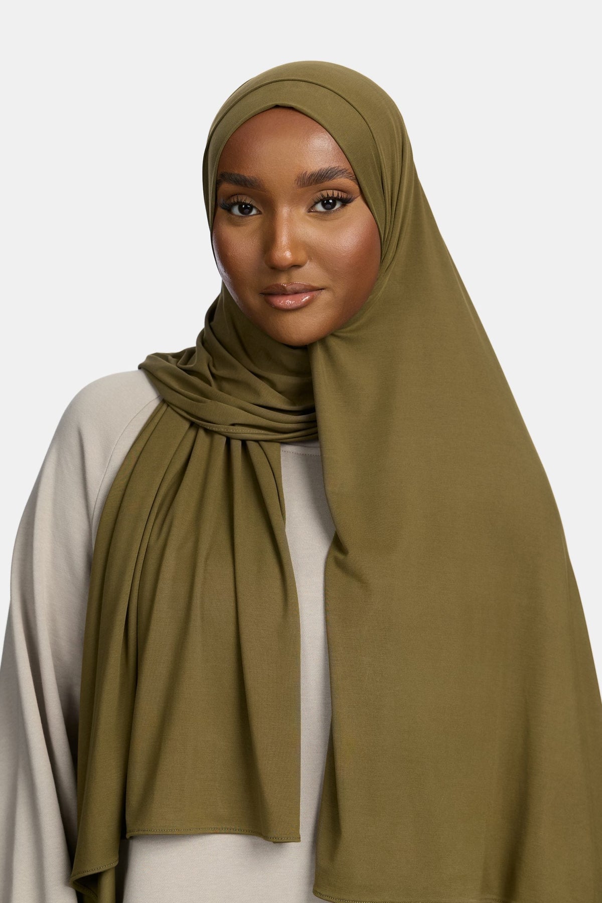 Breathable jersey scarf Olive