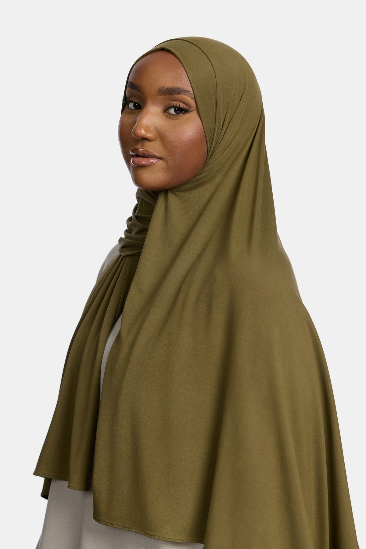 Breathable jersey scarf Olive