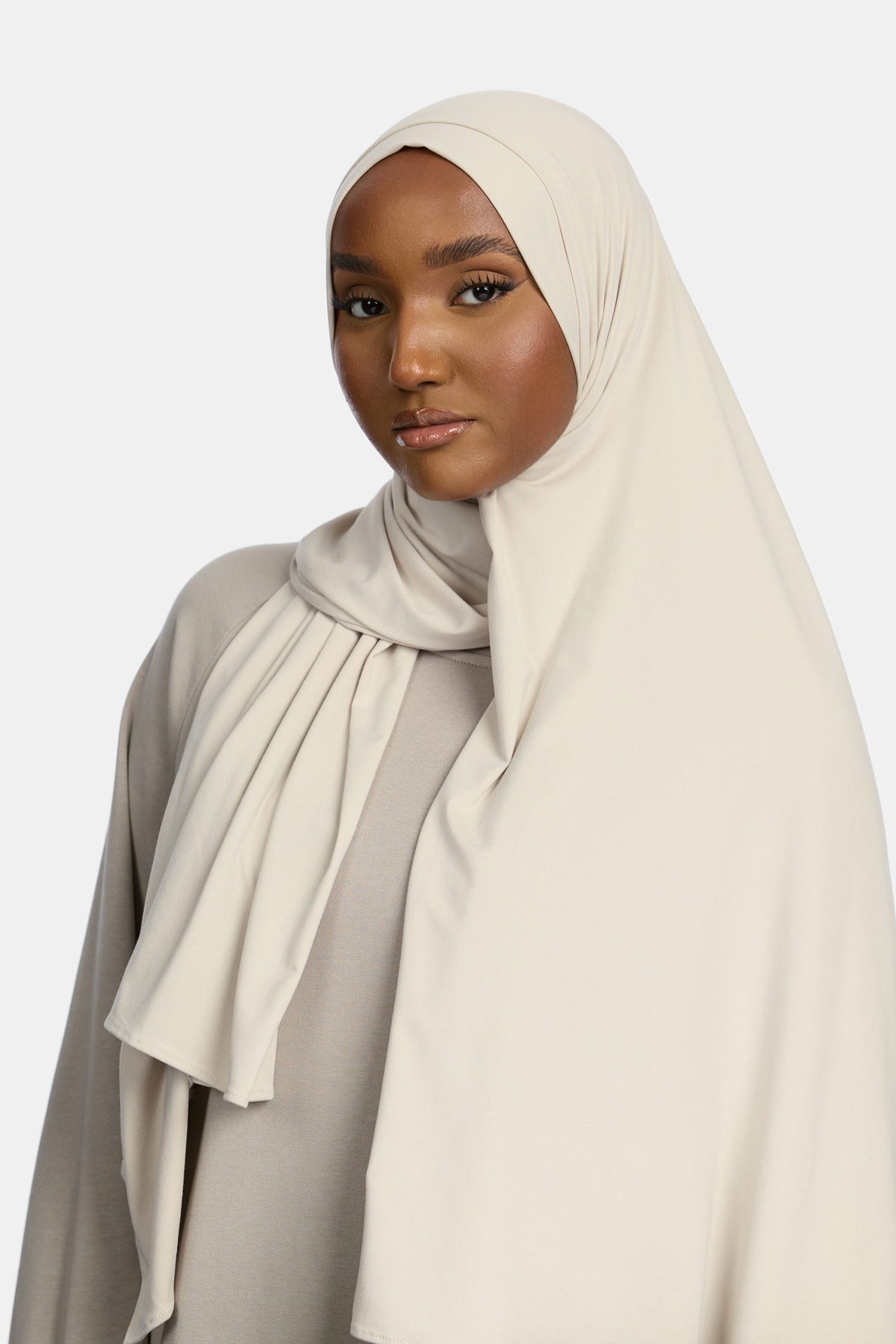 Breathable jersey scarf Dark Cream