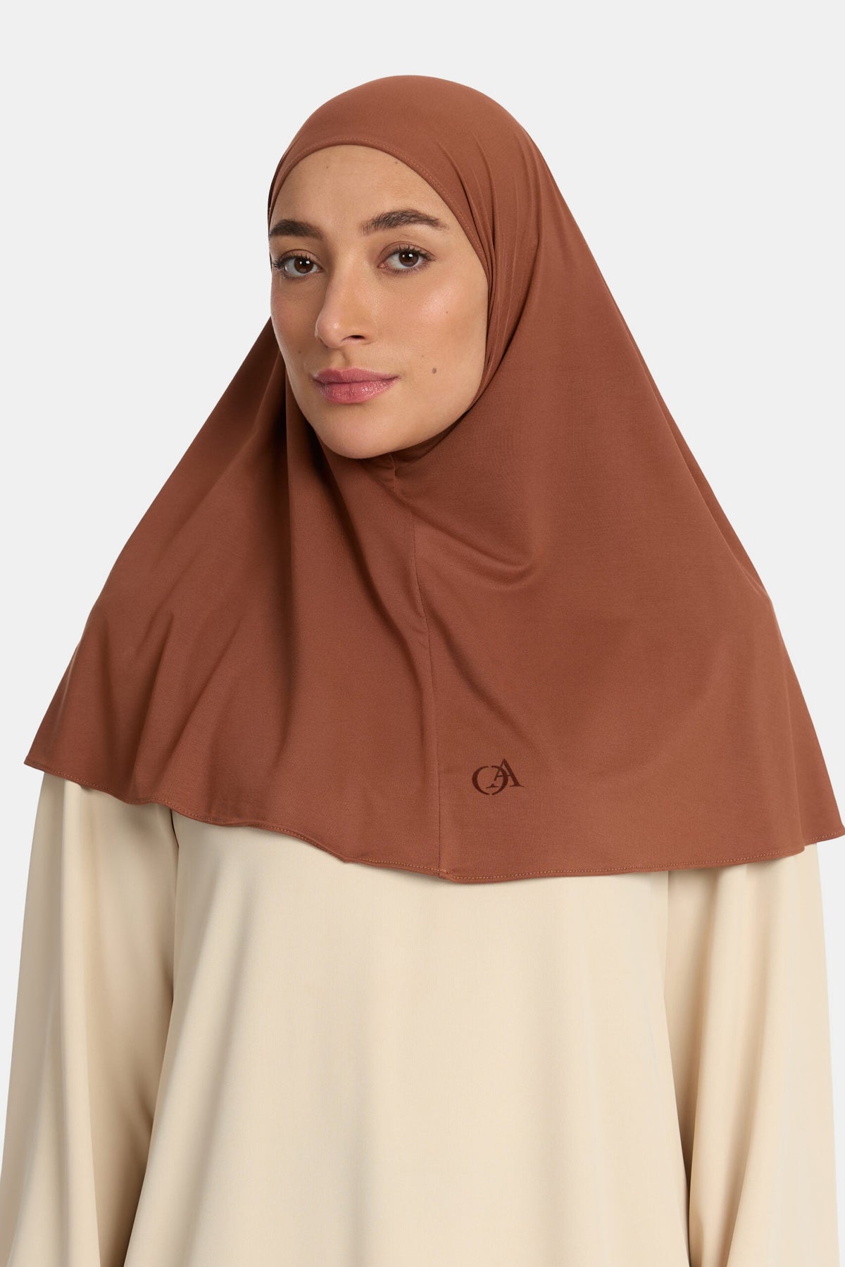 Breathable jersey hijab Warm Chestnut