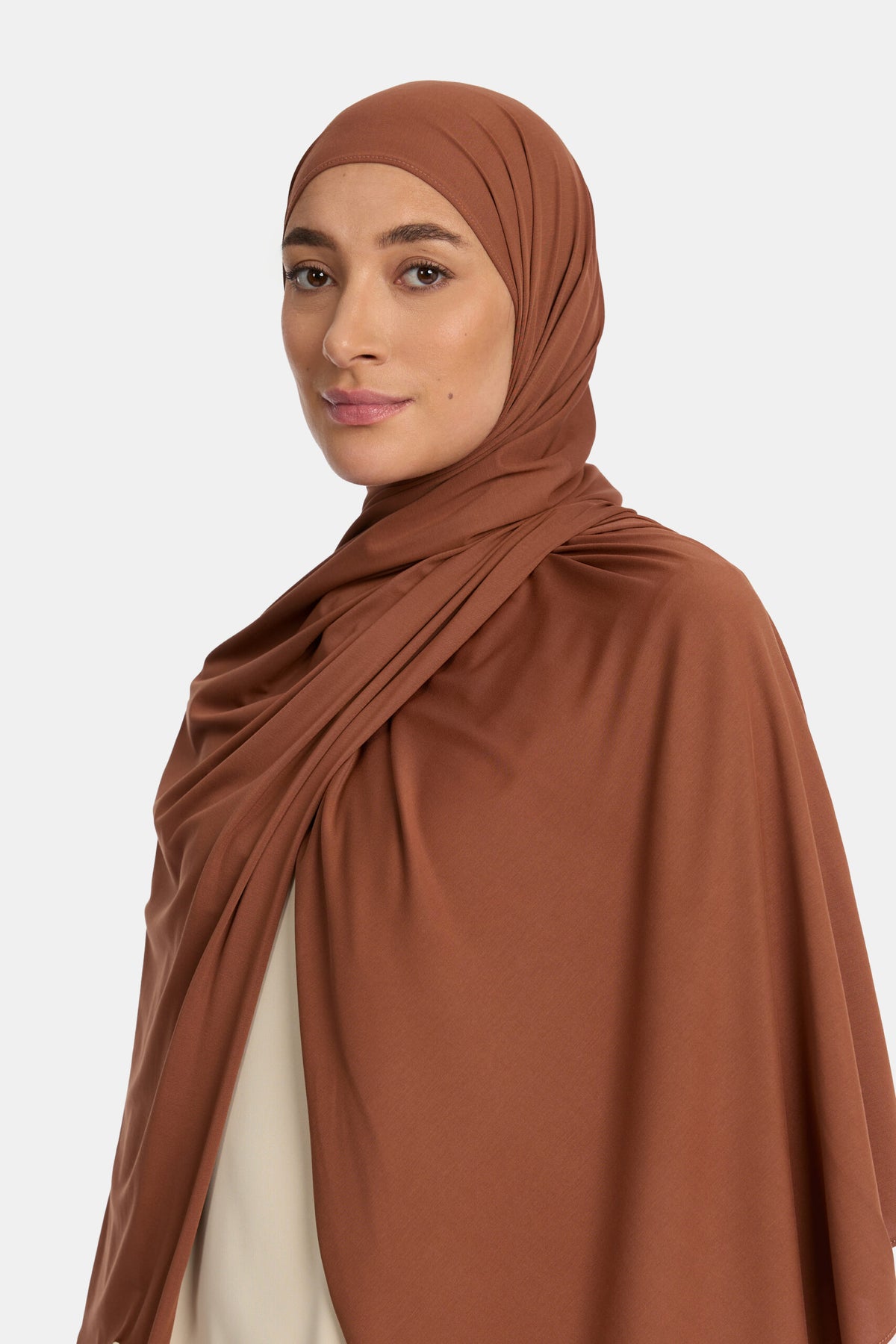 Breathable jersey scarf Warm Chestnut
