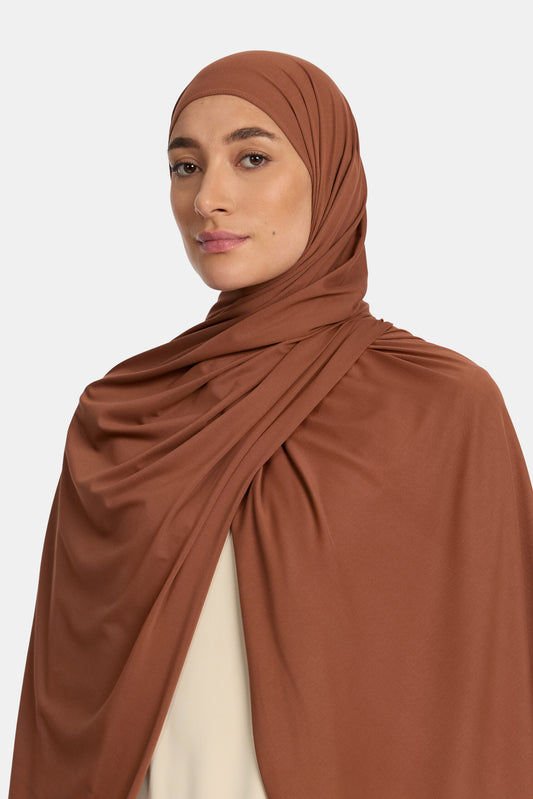 Breathable jersey scarf Warm Chestnut