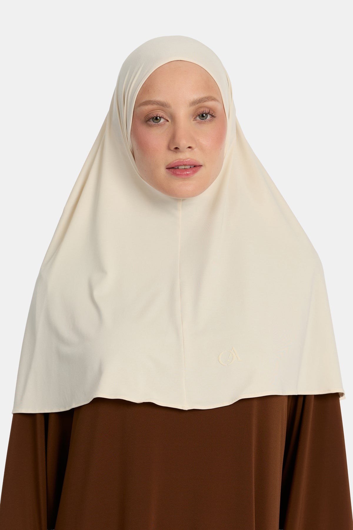 Atmungsaktives Jersey-Hijab Dunkelcreme