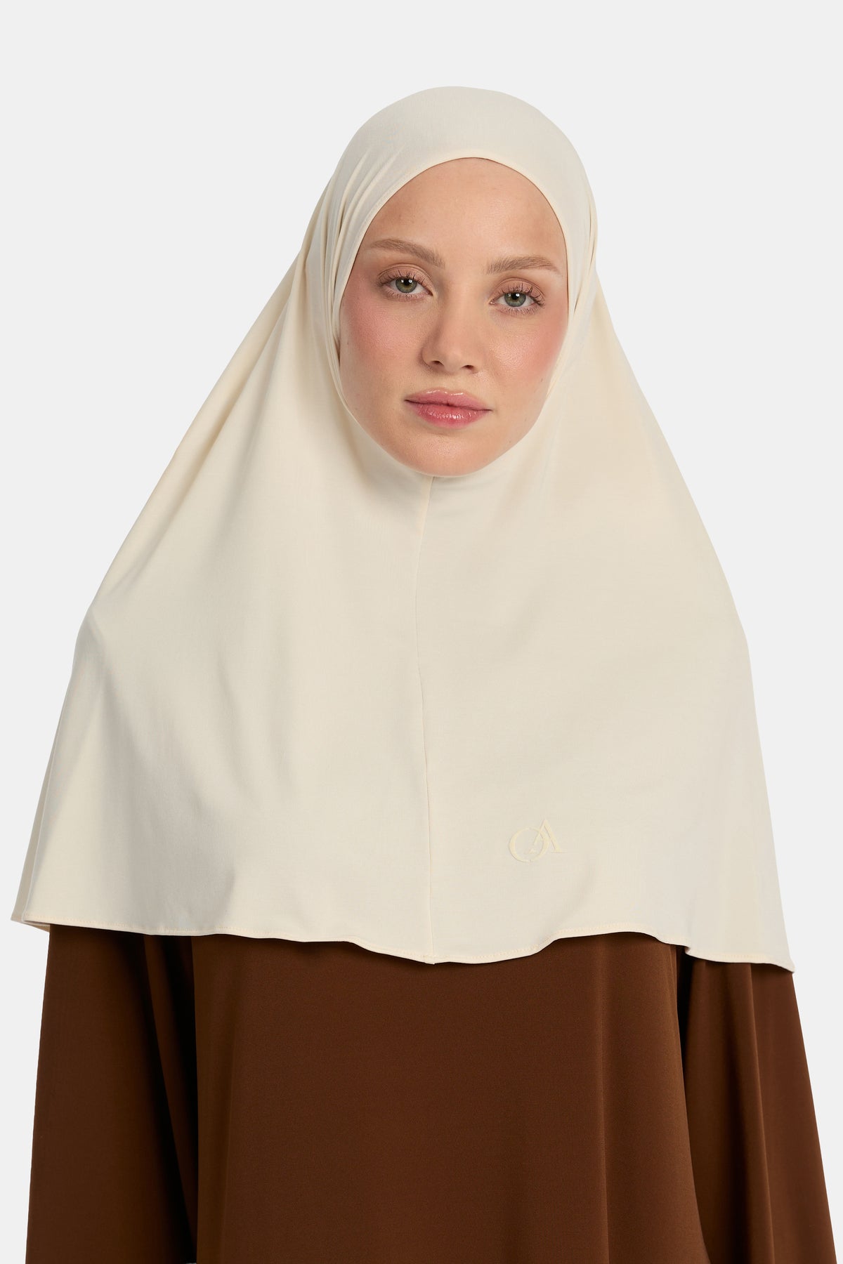 Atmungsaktives Jersey-Hijab Dunkelcreme