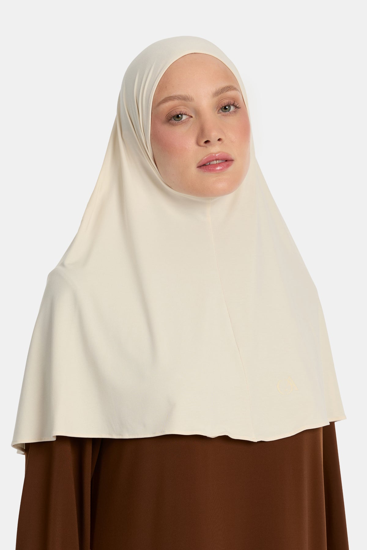 Atmungsaktives Jersey-Hijab Dunkelcreme