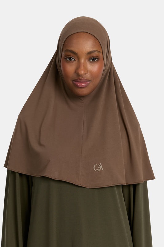 Atmungsaktiver Jersey-Hijab Haselnussbraun