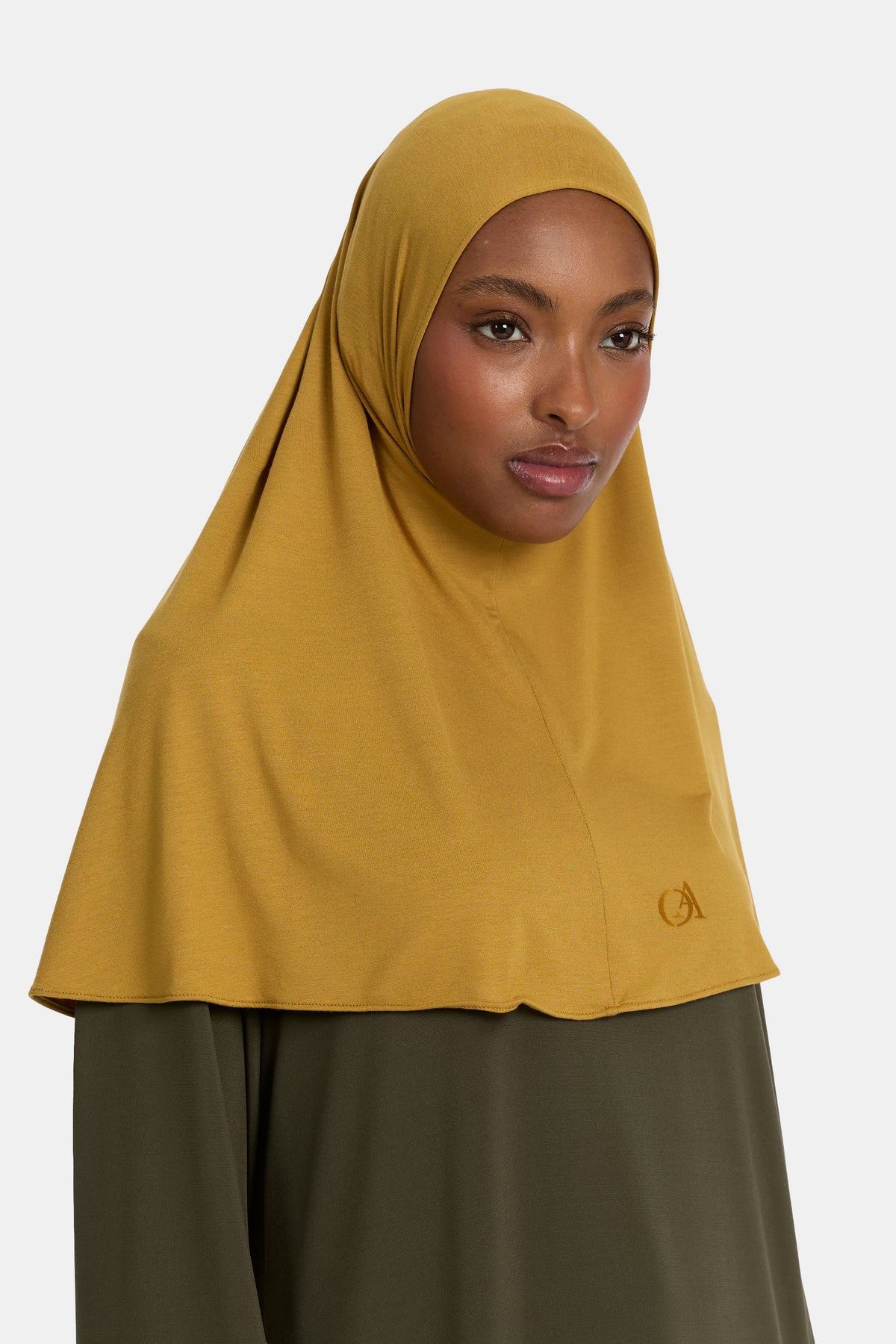 Bamboo jersey hijab Mustard Green