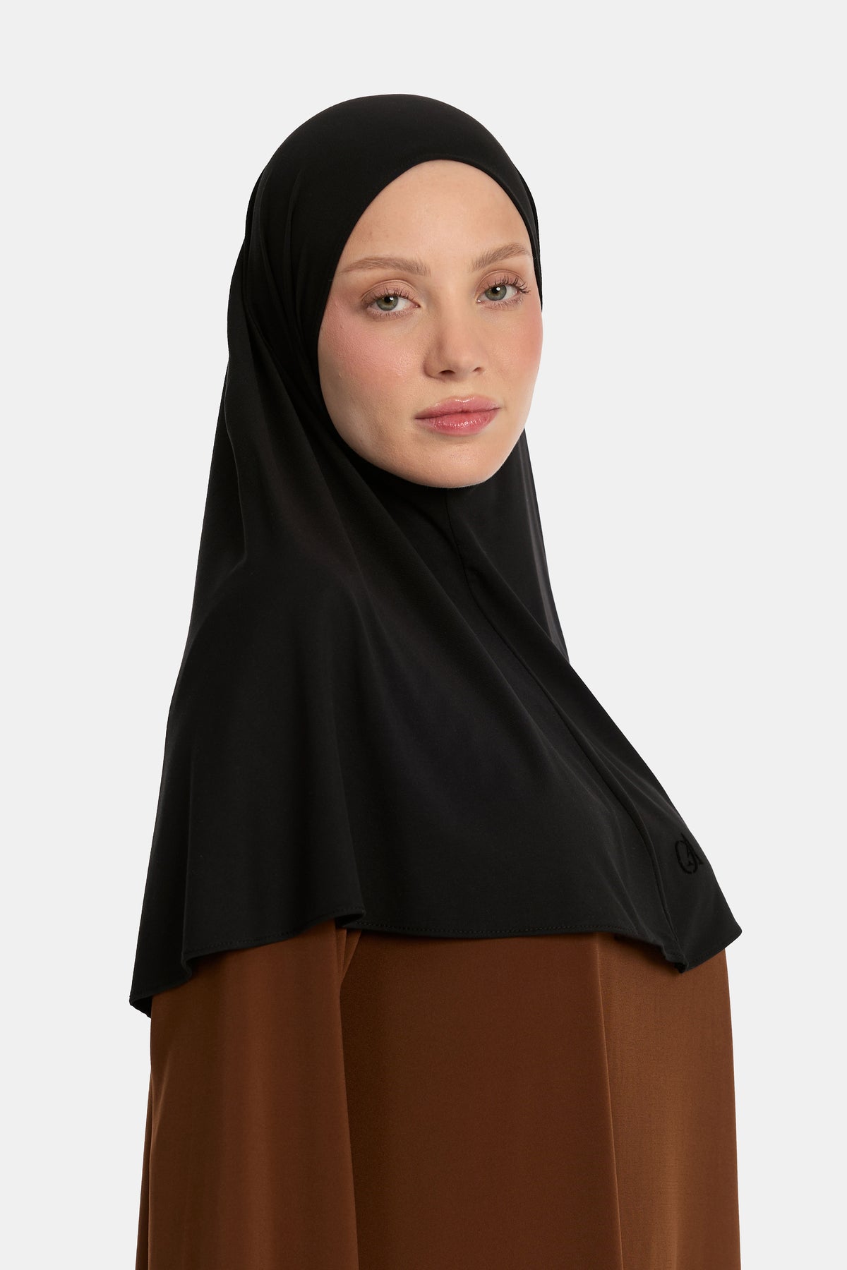 Atmungsaktiver Jersey-Hijab Schwarz