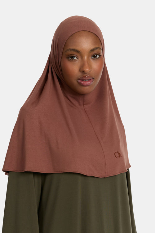 Bambus-Jersey-Hijab Braun