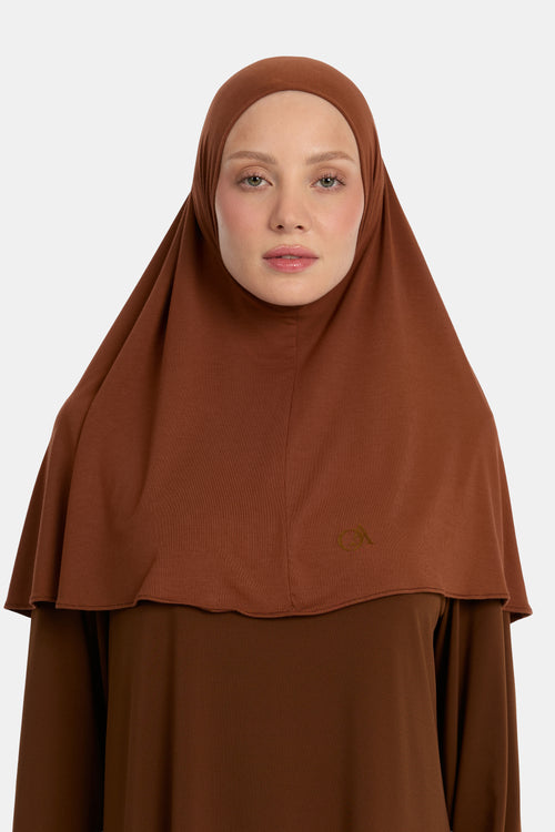 Bambus-Jersey-Hijab Kastanienbraun