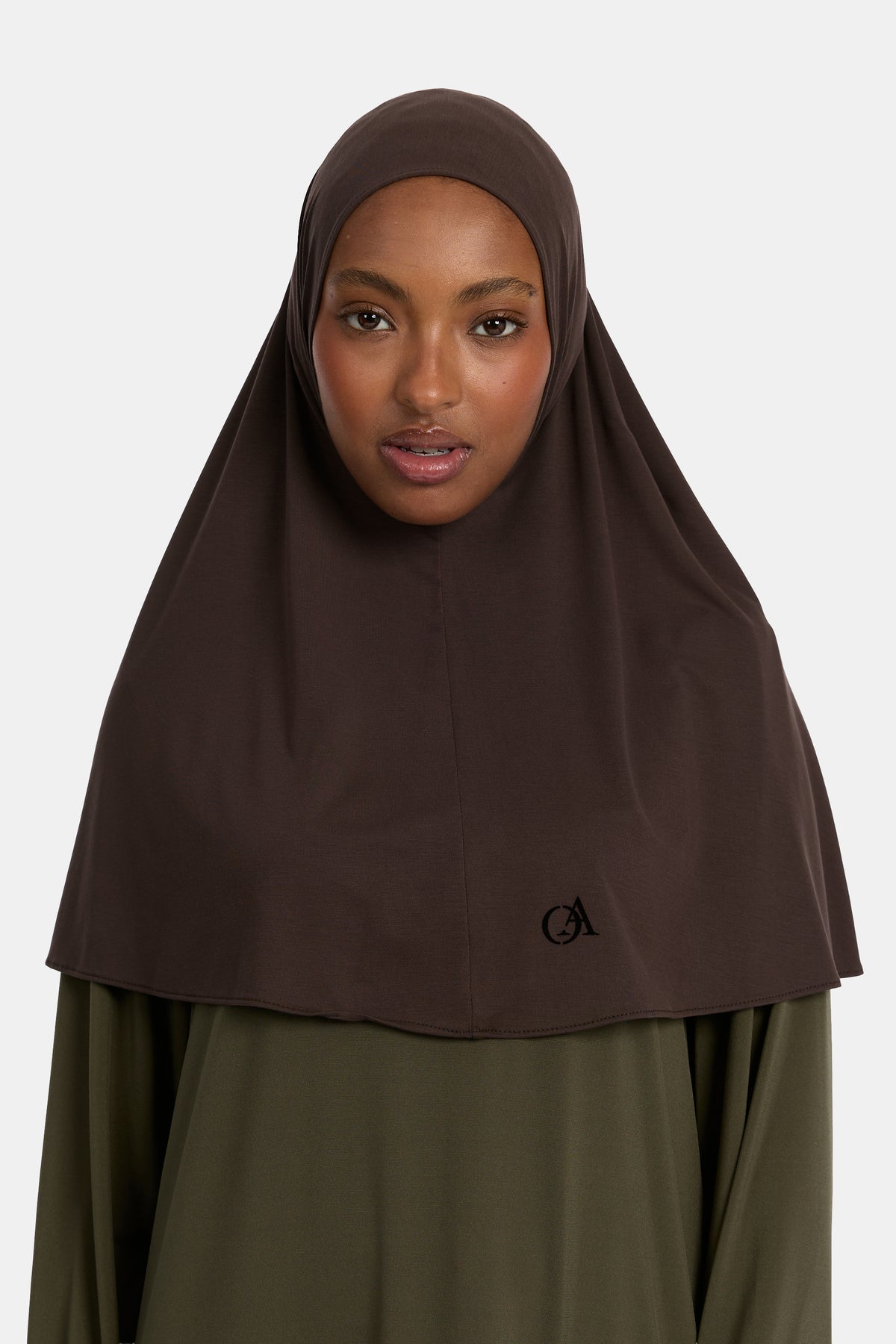 Atmungsaktives Jersey-Hijab Dunkler Kaffee
