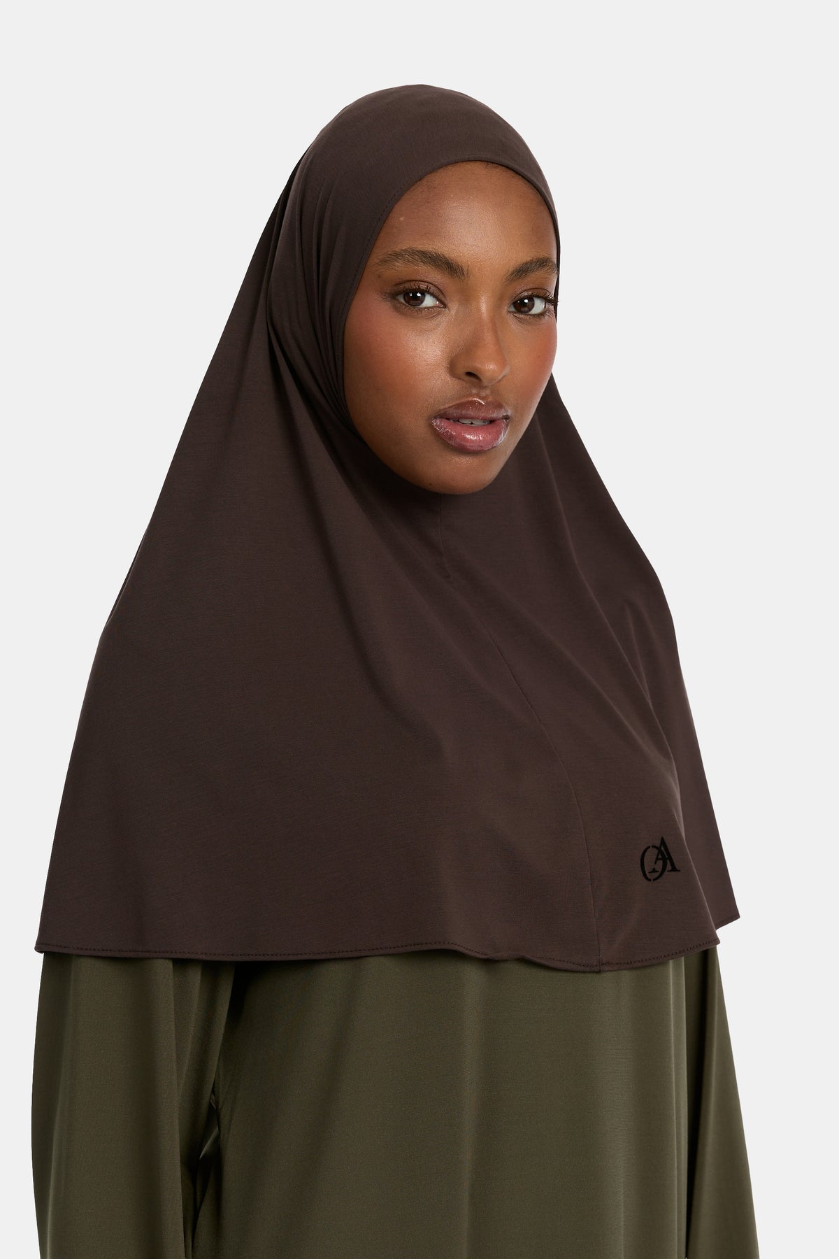 Atmungsaktives Jersey-Hijab Dunkler Kaffee