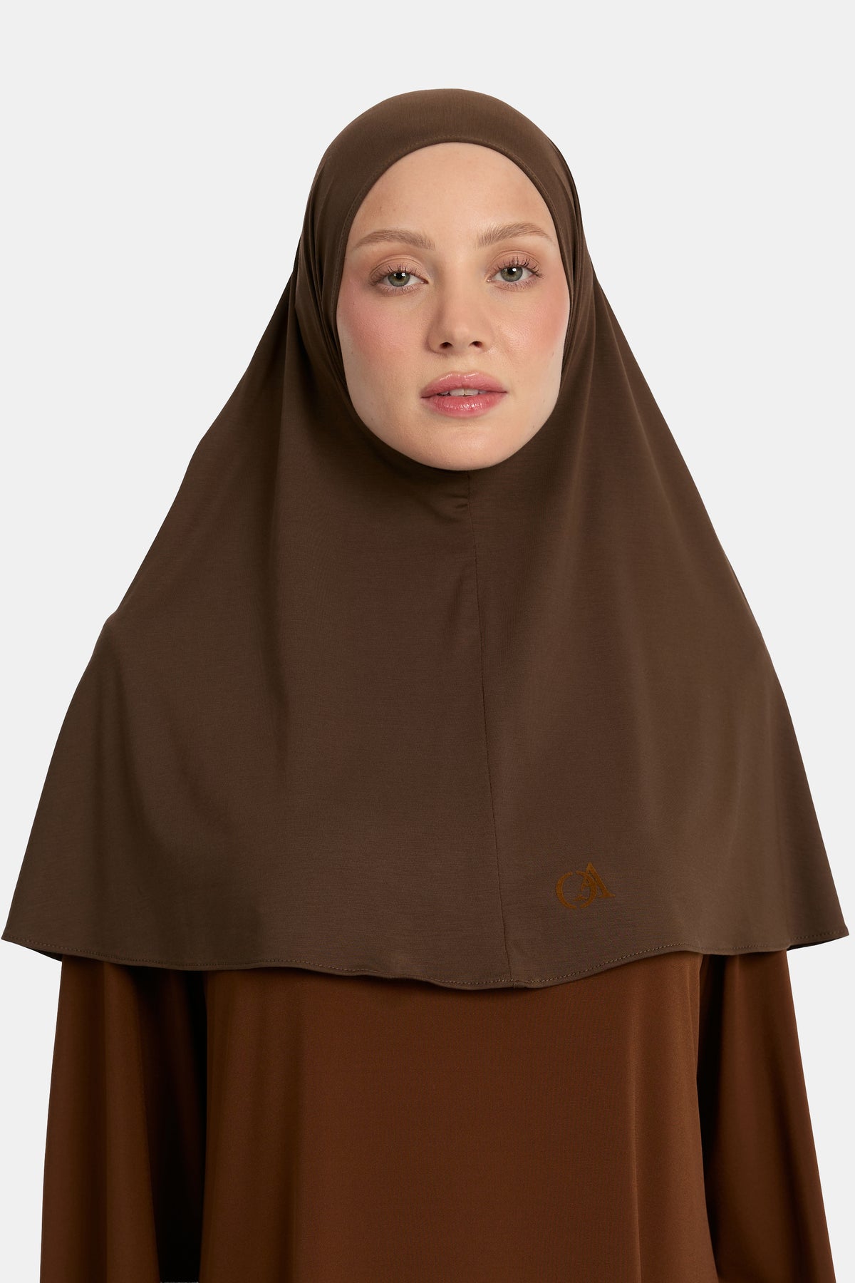 Atmungsaktiver Jersey-Hijab Tiefbraun